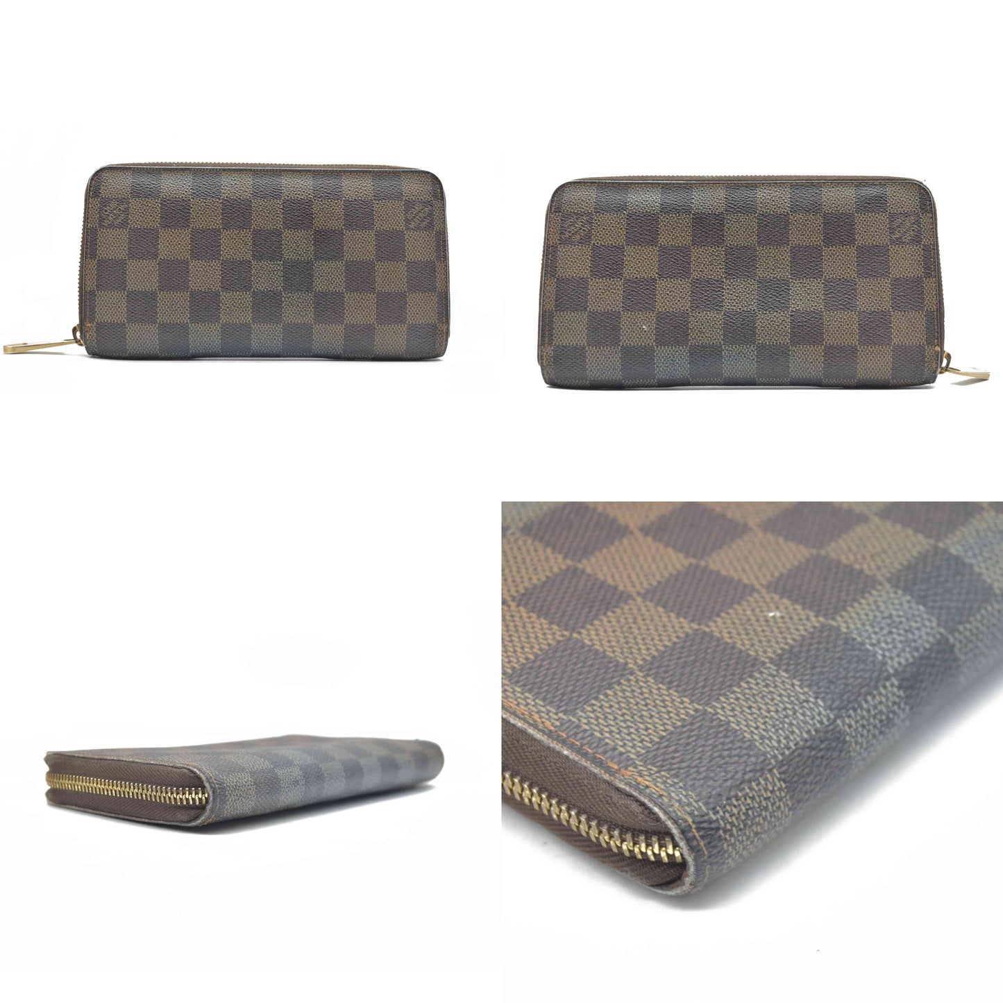 $915 Louis Vuitton Damier Ebene Zippy Wallet CONSIGNMENT VI4057 2007