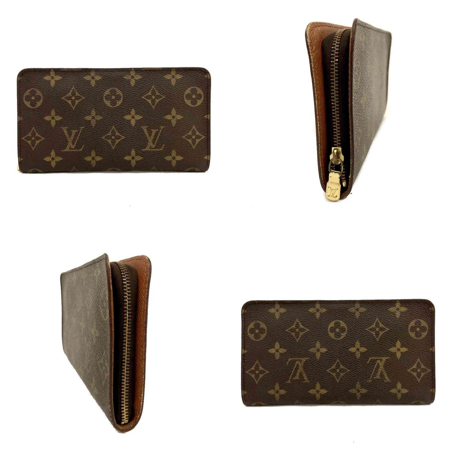 Louis Vuitton Monogram Porte Monnaie Zippy Long Wallet Brown CA0938