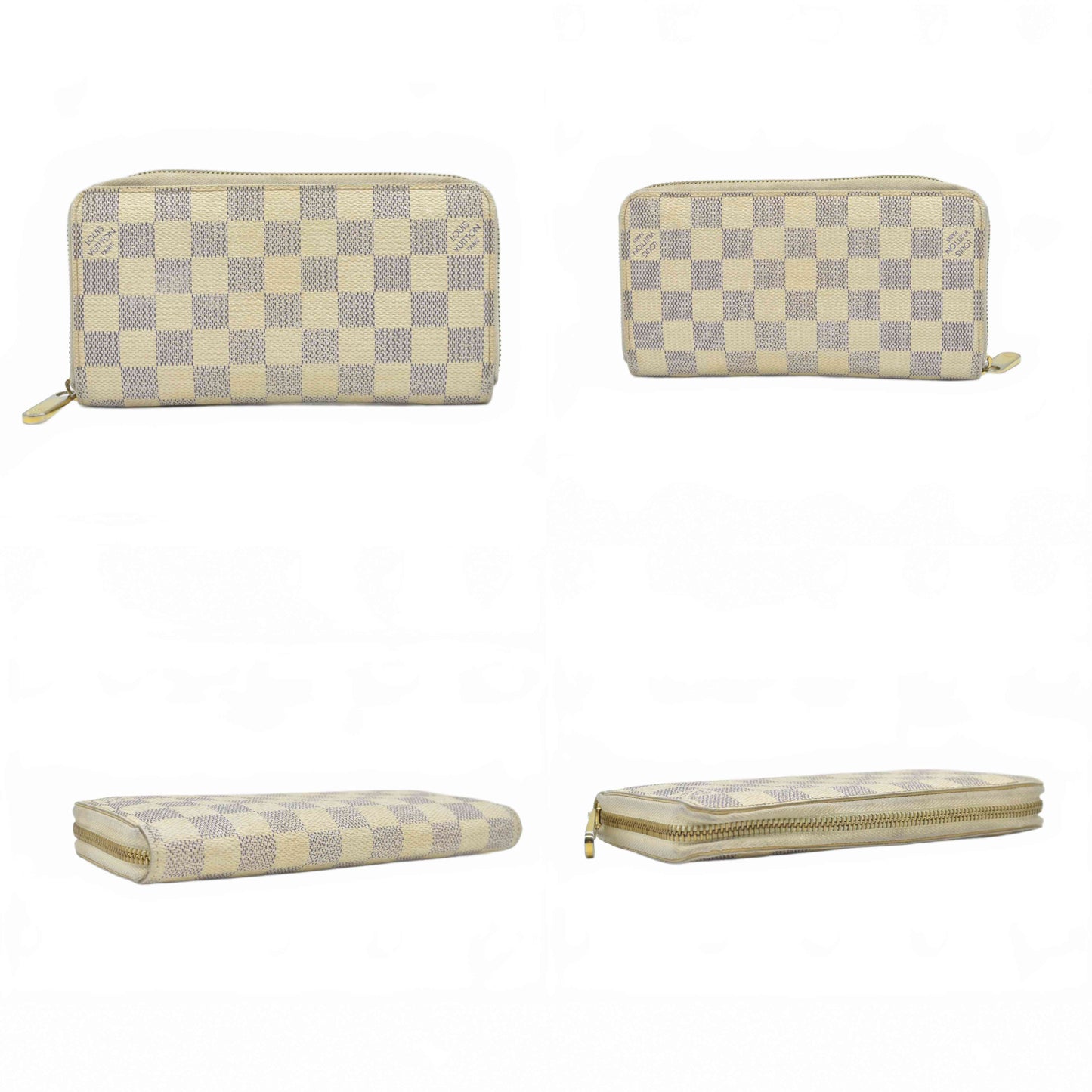 $915 2011 Louis Vuitton  Damier Azur Zippy Wallet  CA3181