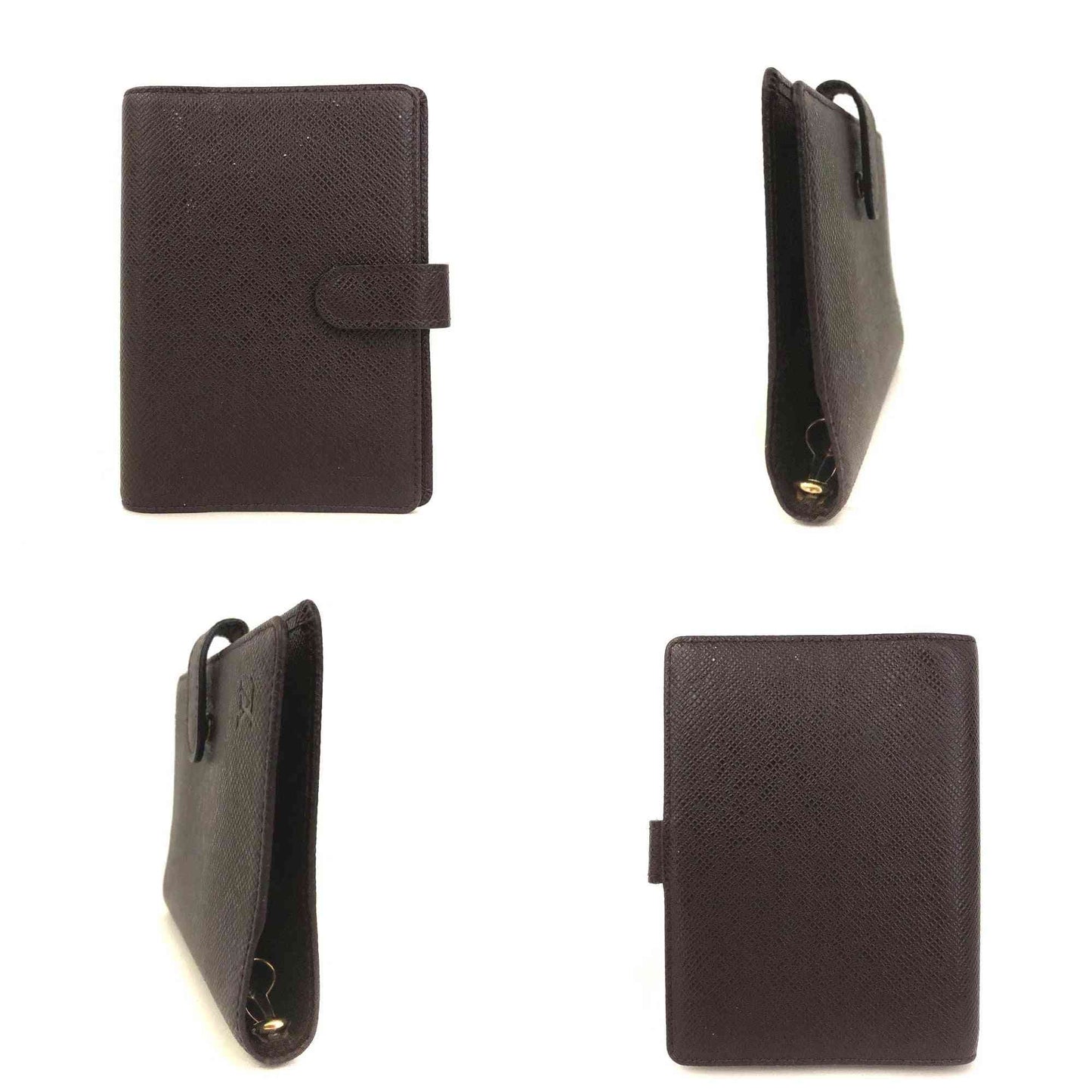 $505 Louis Vuitton Taiga Small Ring Agenda Cover Burgundy CA0977