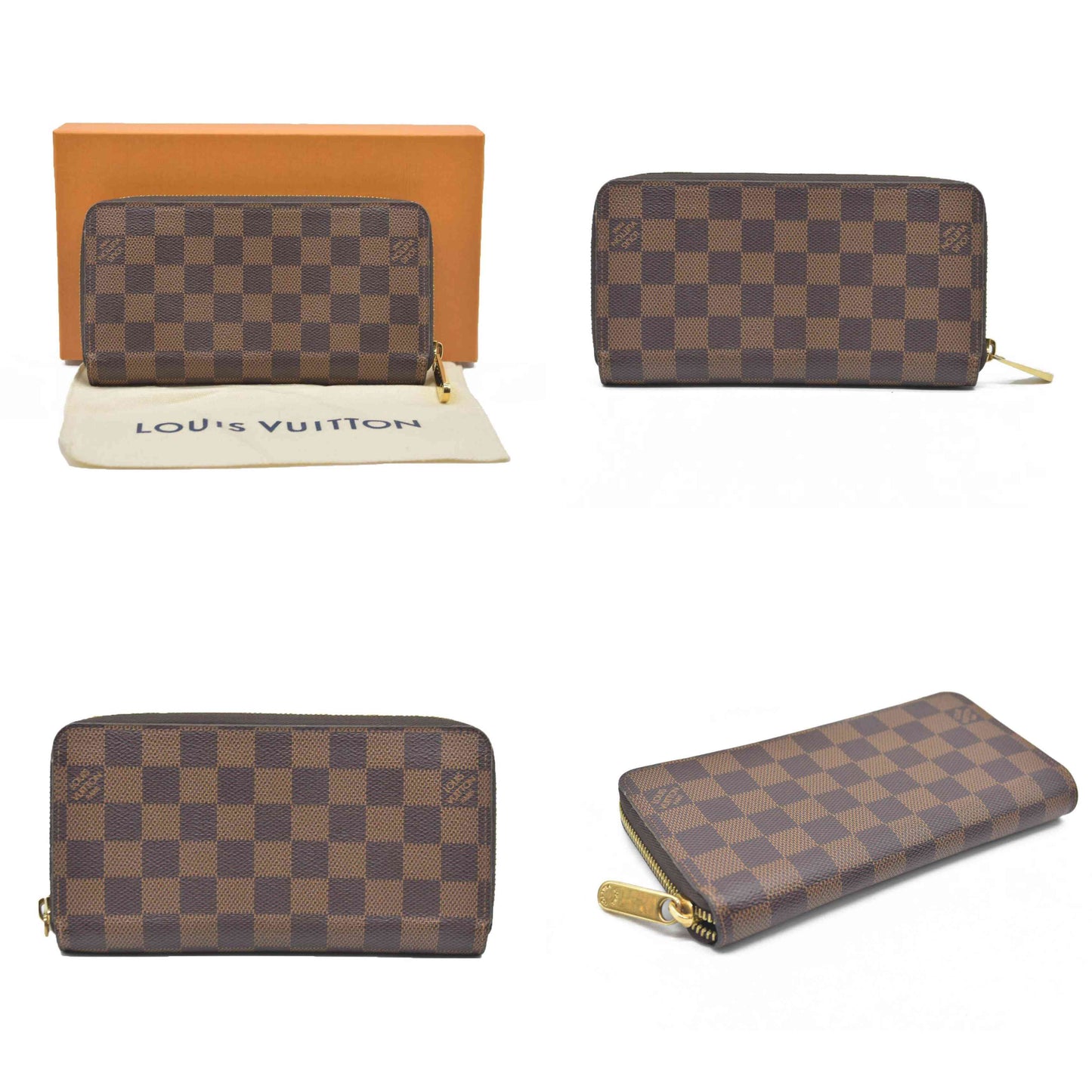 $915 2021 Louis Vuitton  Damier Ebene Zippy Wallet MI0231