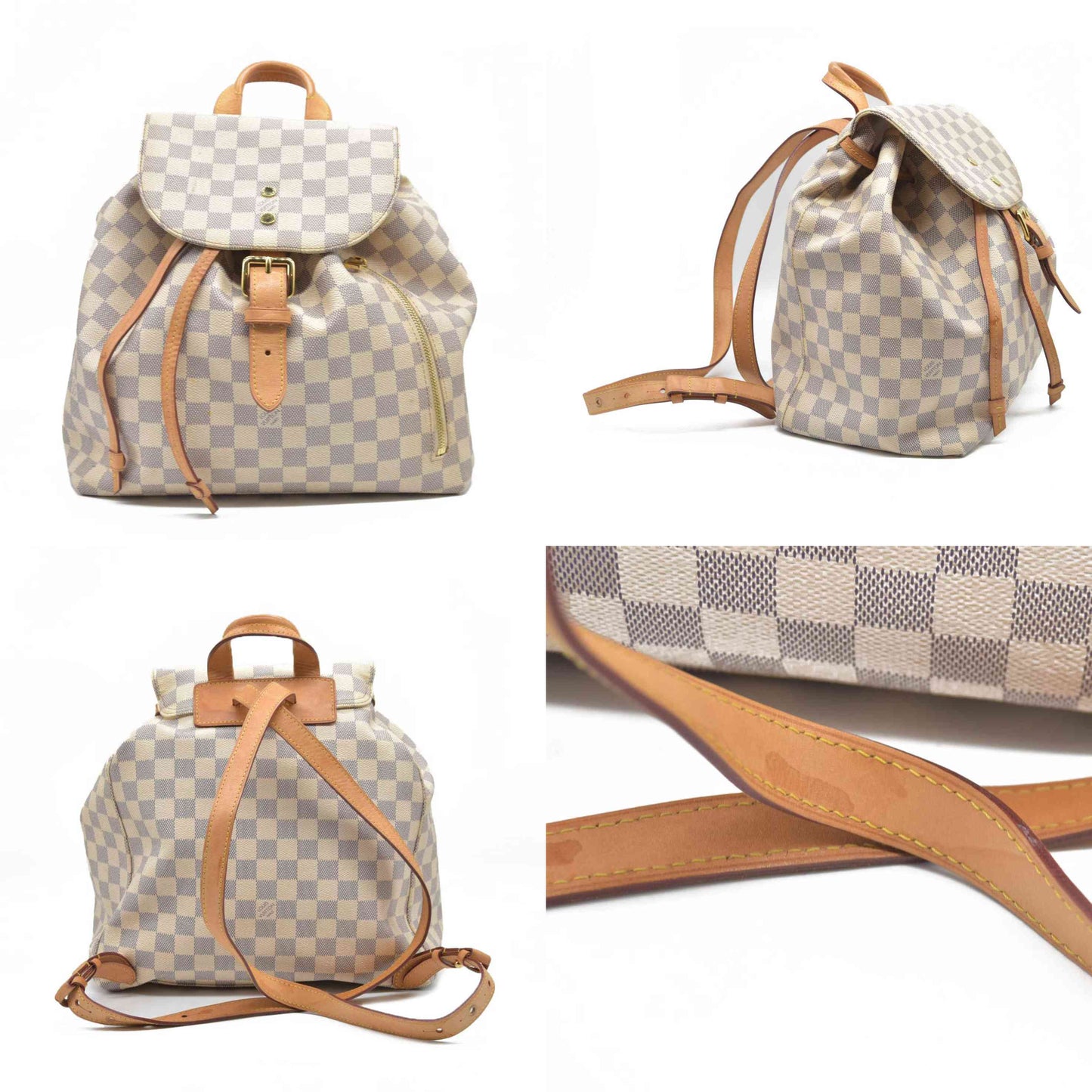 $2400 Louis Vuitton  Damier Azur Sperone Backpack 2016