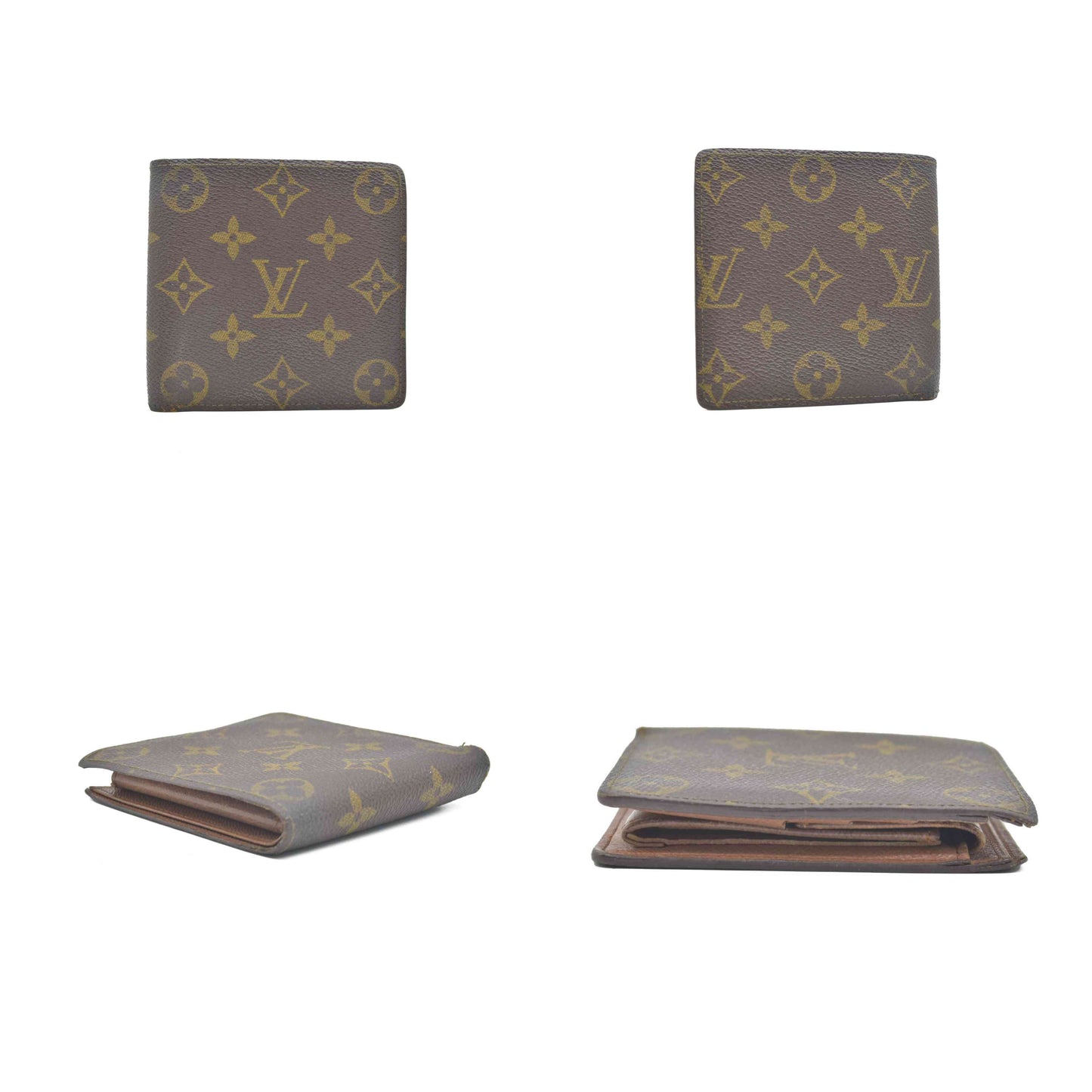 $515 1997 Louis Vuitton Monogram Portefeiulle Marco Bifold Wallet Brown CA0917