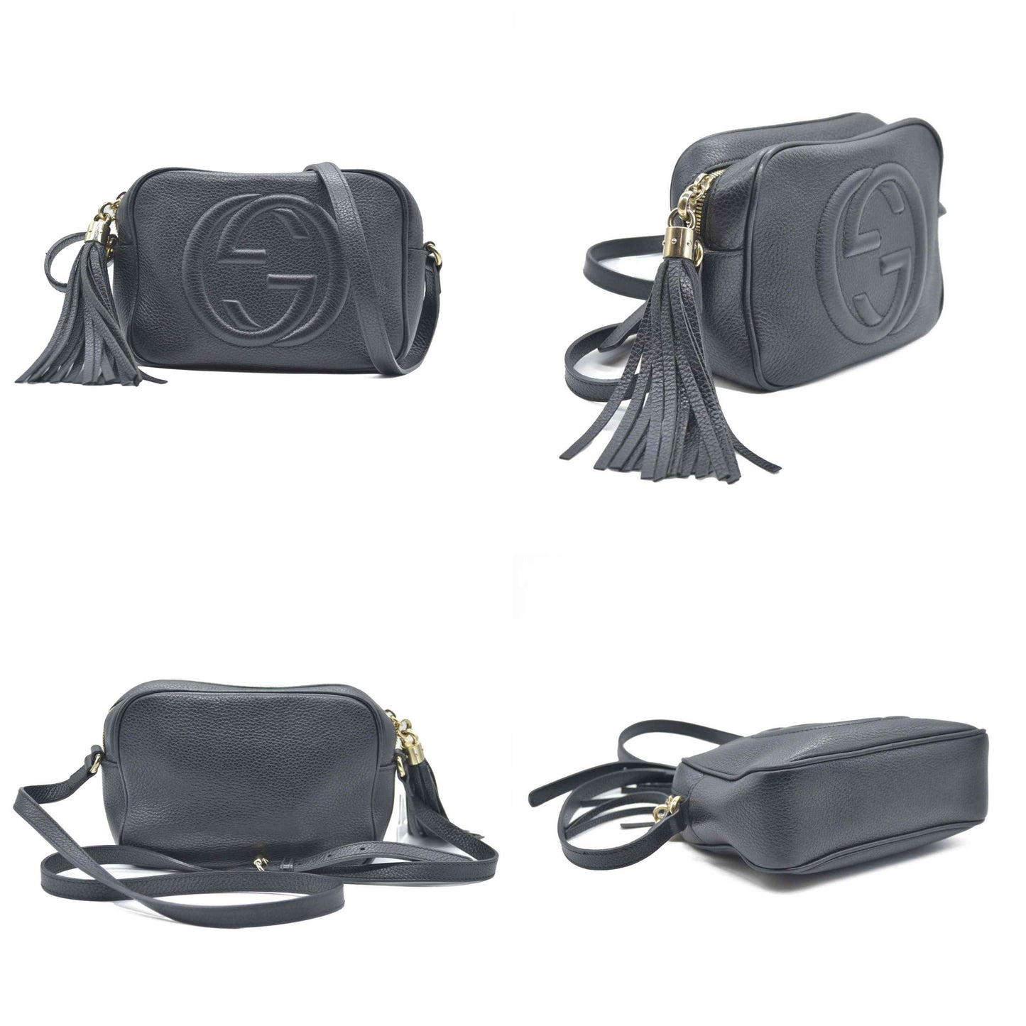GUCCI Soho Shoulder Bag Black Leather