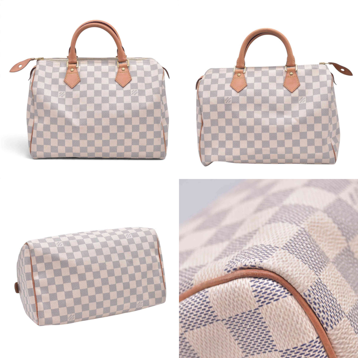 $1630 2013 LOUIS VUITTON Damier Azur Speedy 25 Tote CONSIGNMENT 10021434 BA2163
