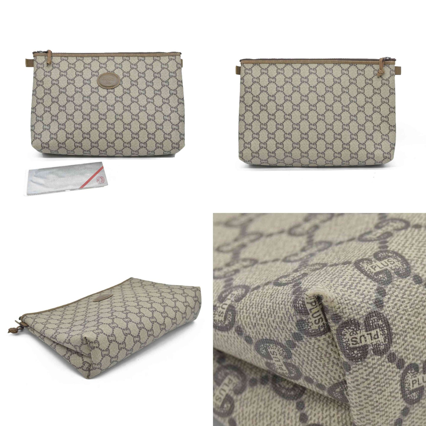 Gucci GG  Gucci Plus PVC Leather Pouch Clutch Bag