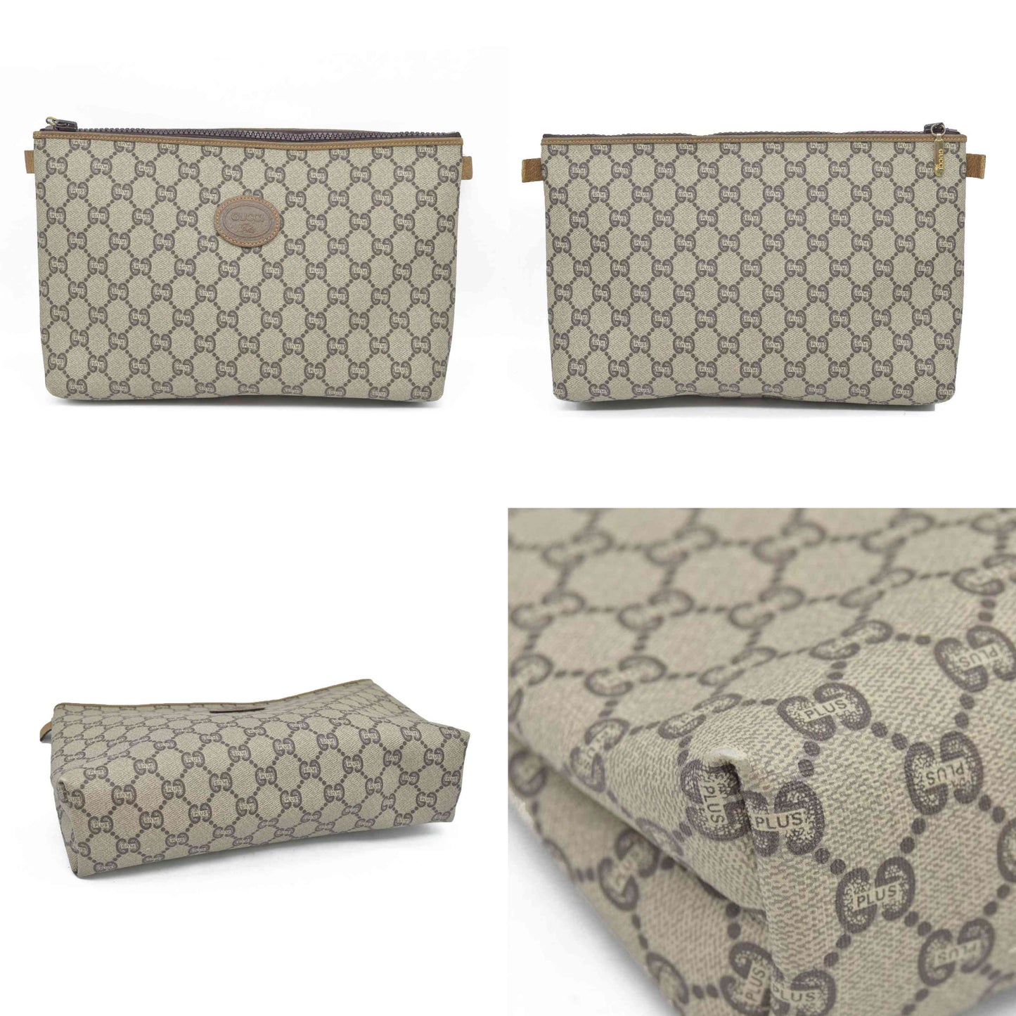 Gucci GG  Gucci Plus PVC Leather Pouch Clutch Bag