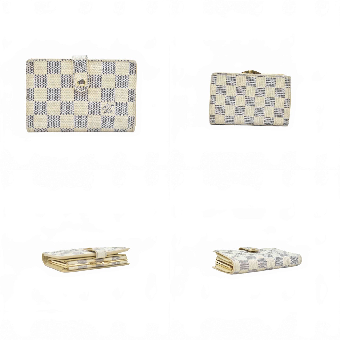 $750 Louis Vuitton Damier Azur French Kisslock Wallet MI3088 CONSIGNMENT