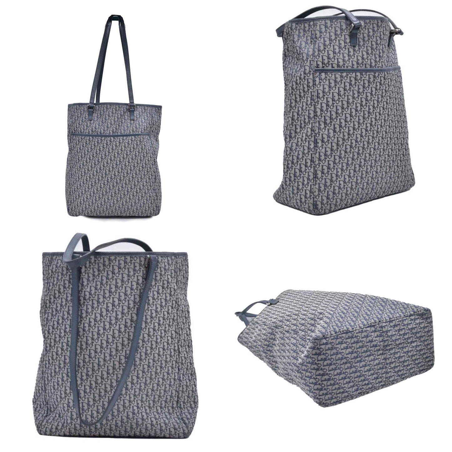 $1800 Dior oblique Jacquard Tote Bag Blue CONSIGNMENT