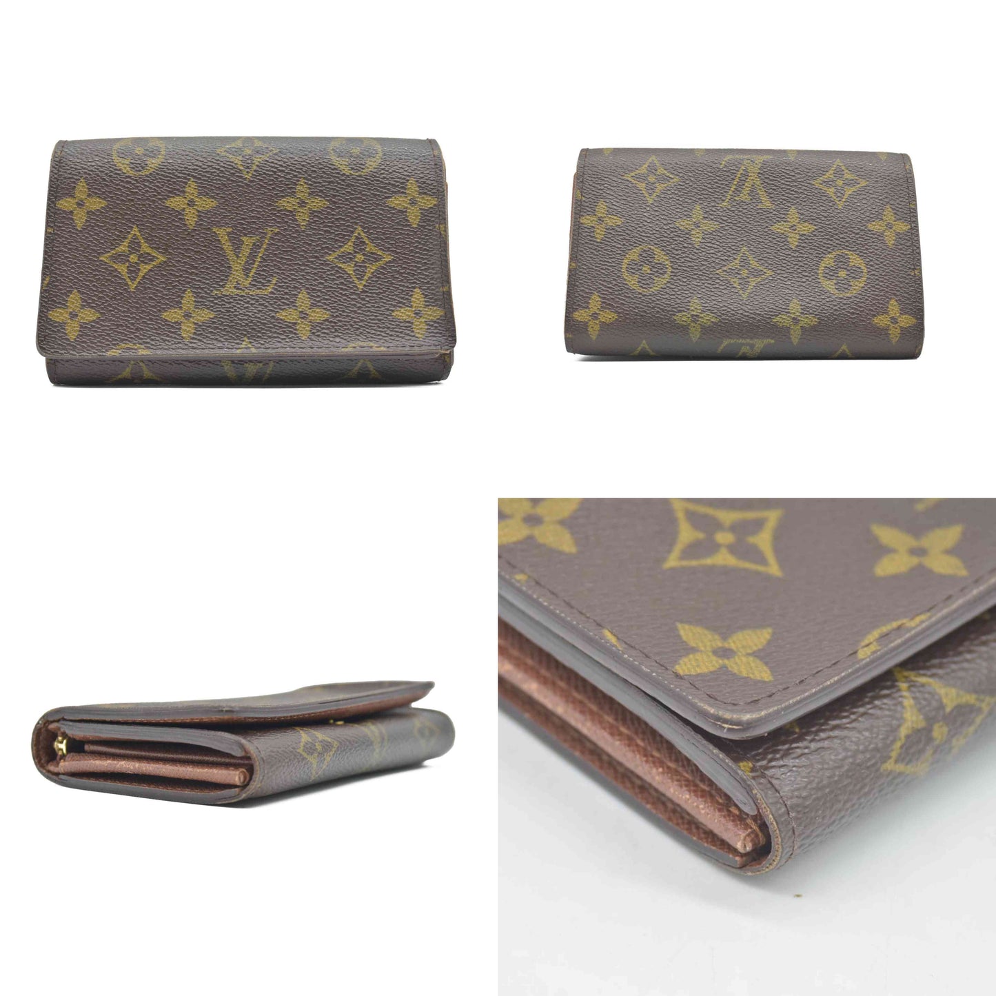 $560 Louis Vuitton Monogram Porte-Monnaie Tresor Wallet CONSIGNMENT CA1015