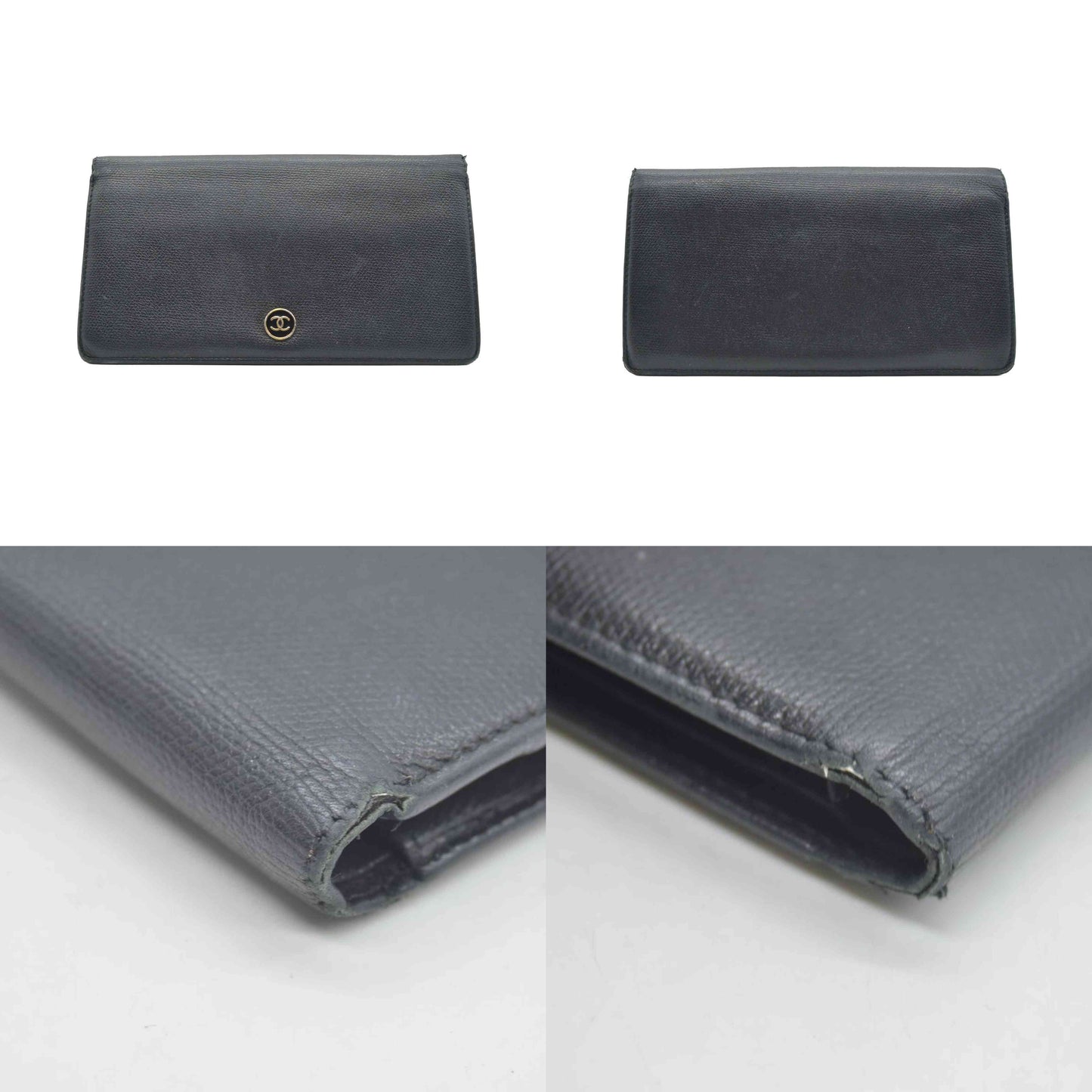 $925 Chanel  Interlocking CC Logo Leather Wallet CONSIGNMENT