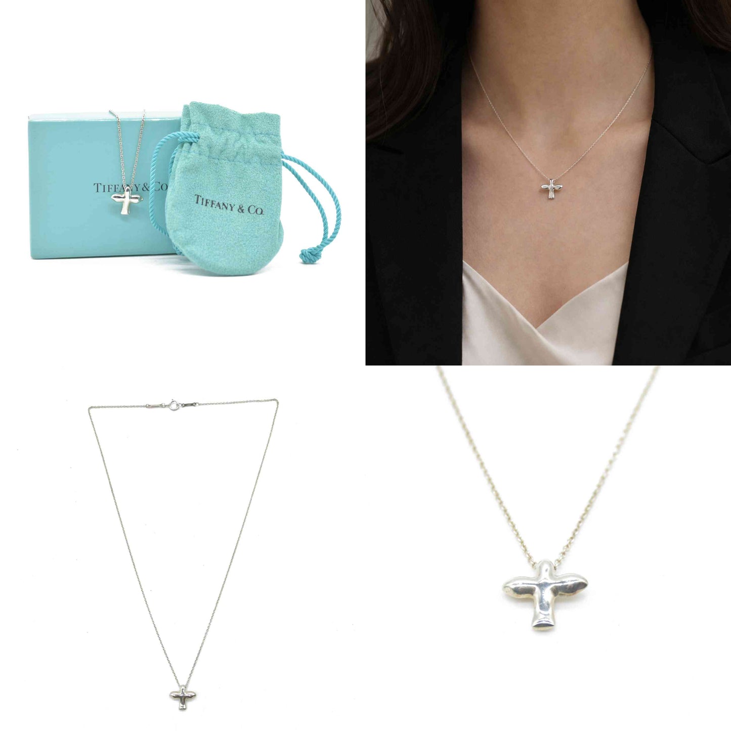 $360 Tiffany & CO Sterling Silver Elsa Peretti Mini Dove Necklace
