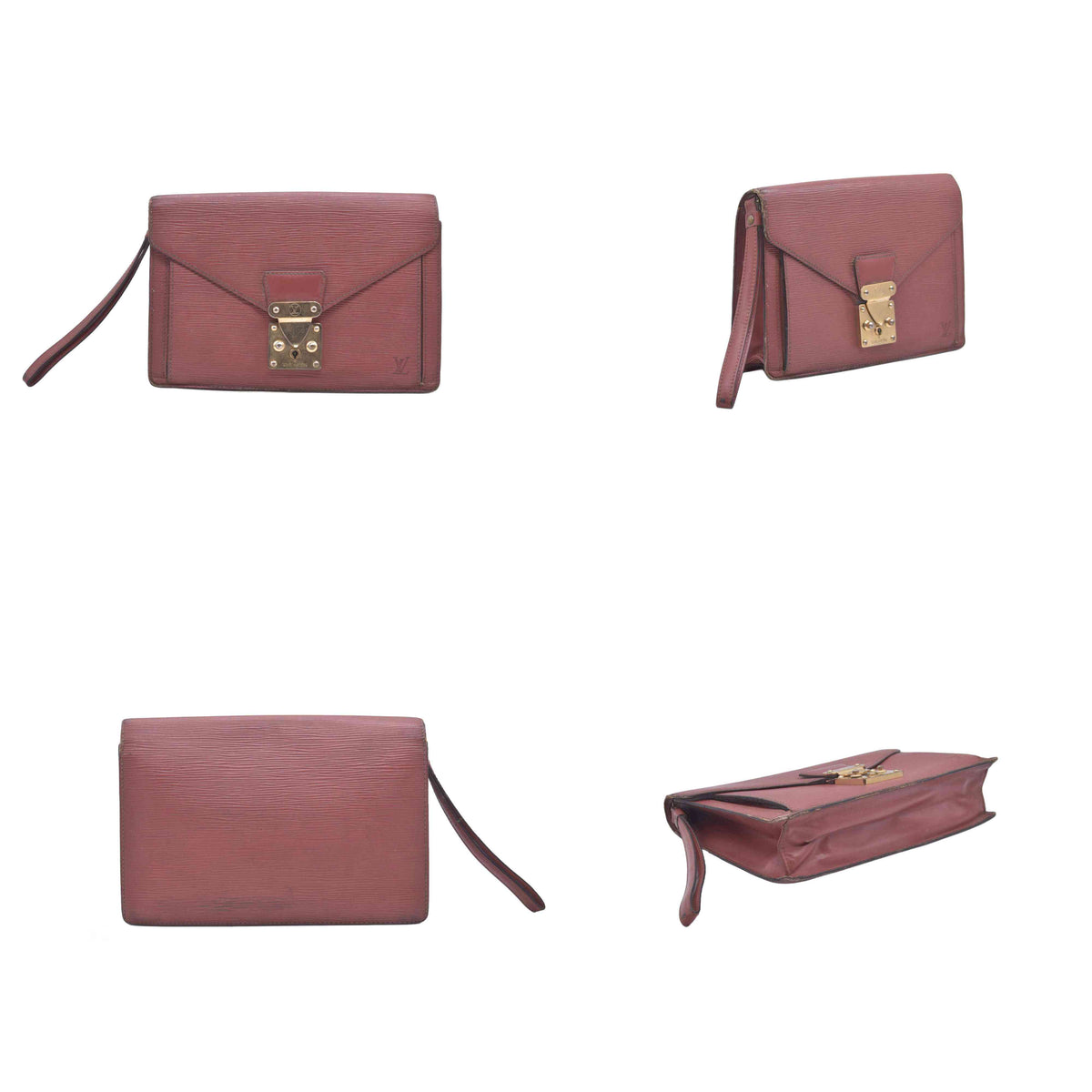 $1080 Louis Vuitton  Epi Leather Pochette Sellier Dragonne 26 10021254