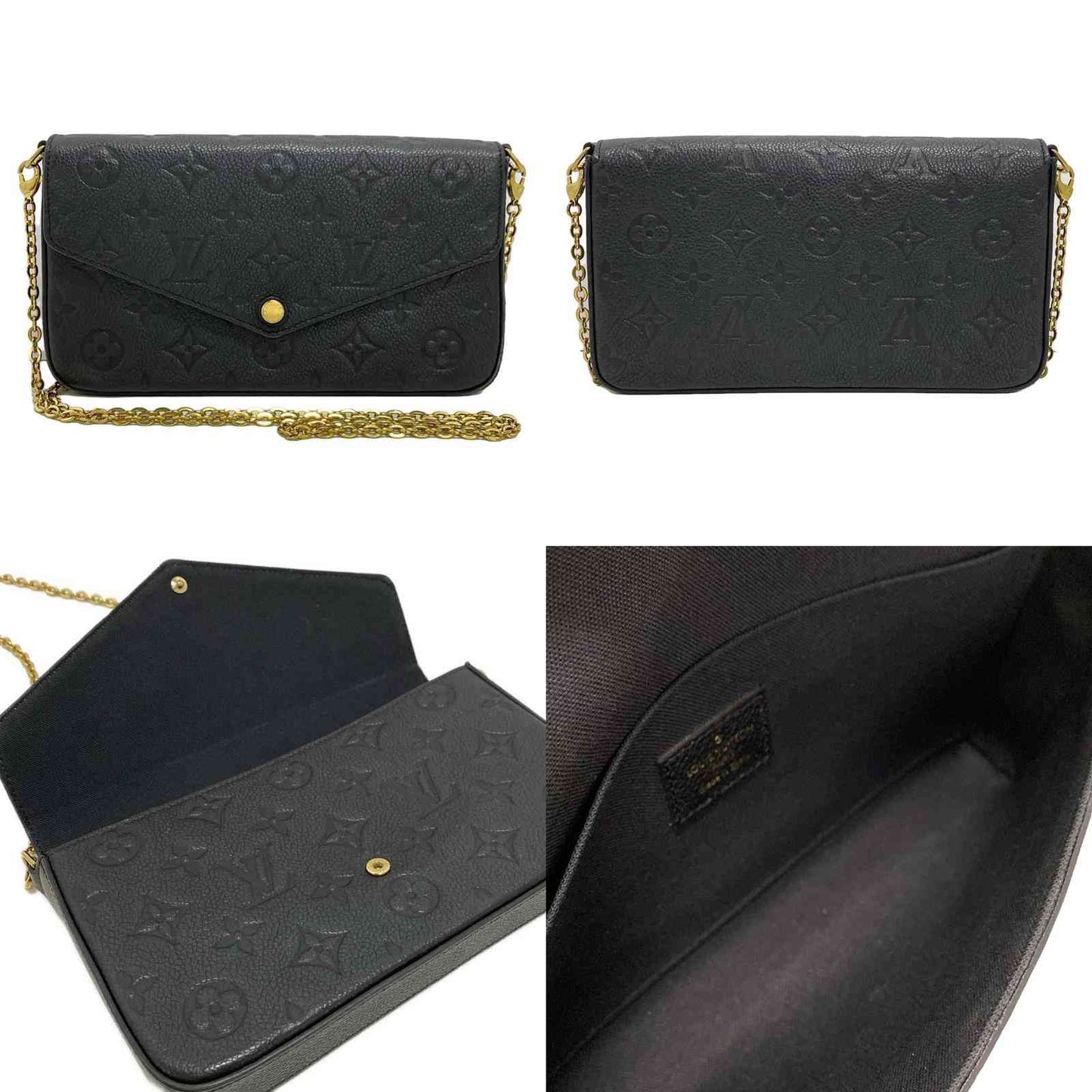 Louis Vuitton  Empreinte Pochette Felicie Chain Wallet Black RFID