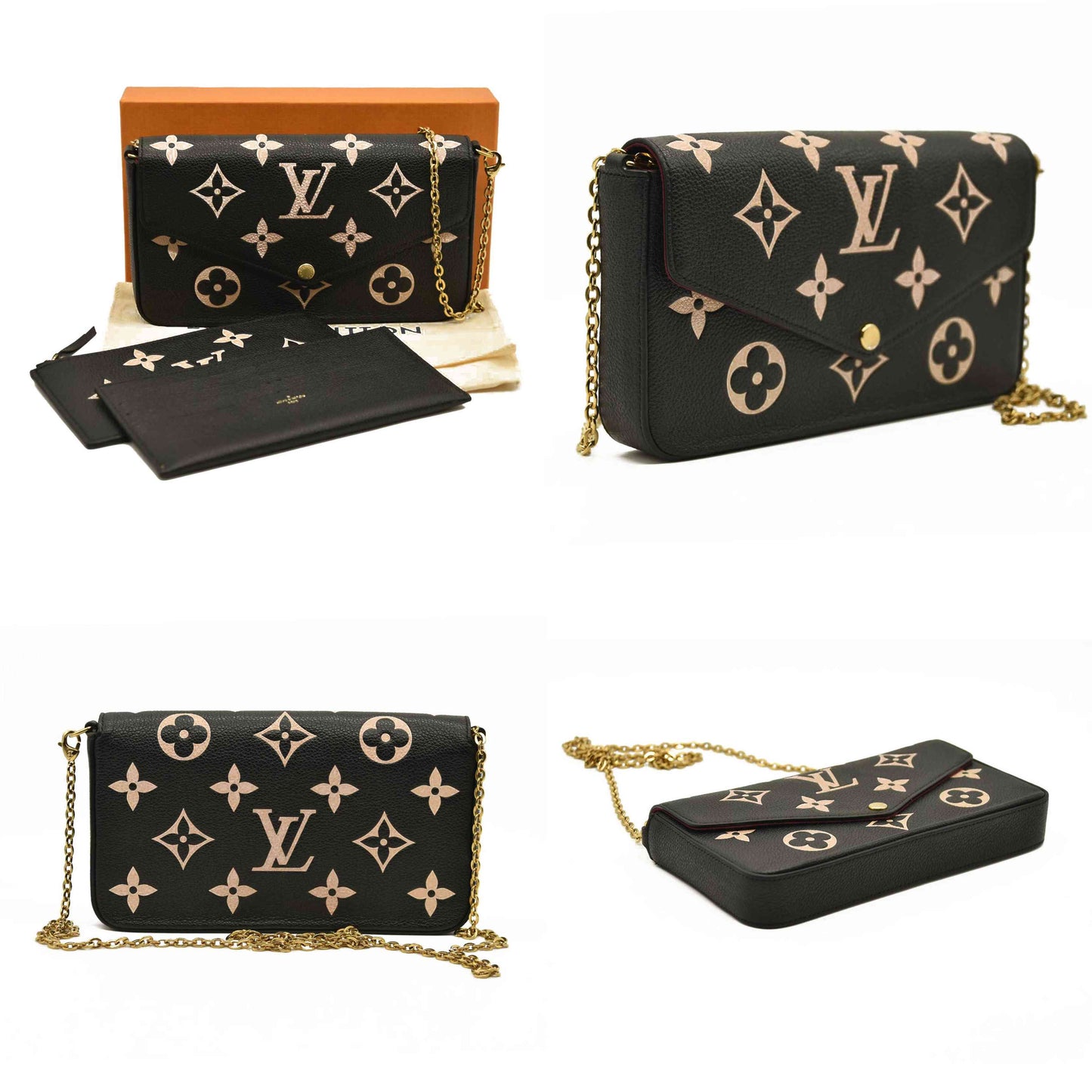 LOUIS VUITTON  Empreinte Monogram Giant Felicie Pochette Black Beige