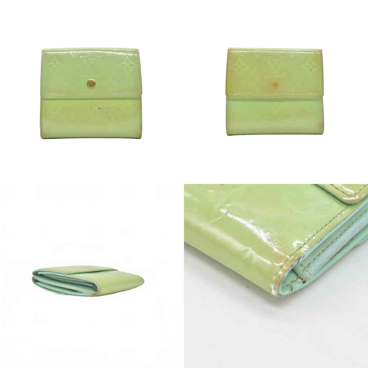 $655 Louis Vuitton Vernis Patent Leather Elise Wallet