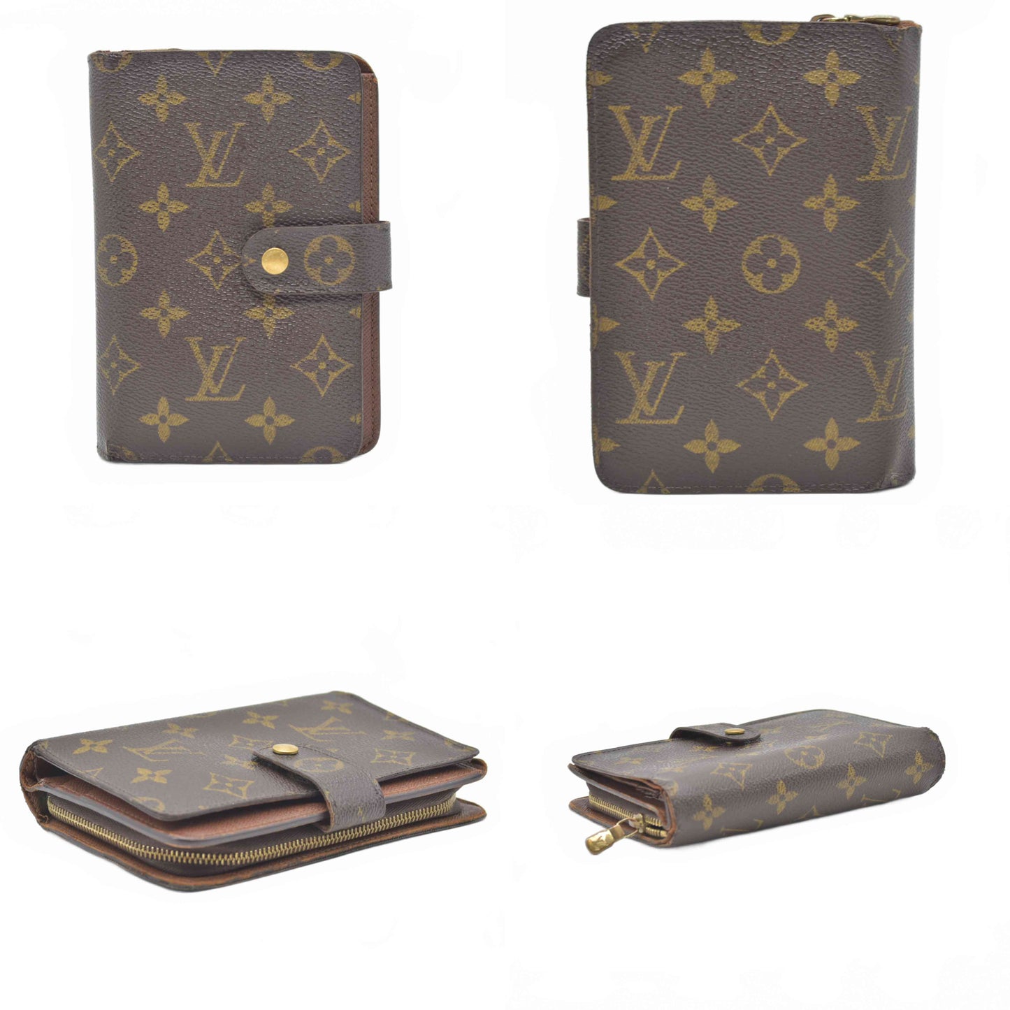$815 2003 Louis Vuitton Monogram Porte Papier Zippe Wallet SP0083