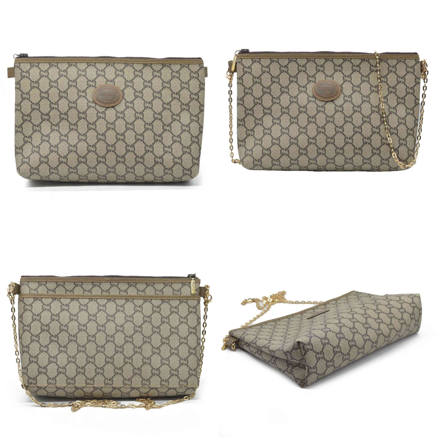 Gucci GG Gucci Plus PVC Leather Pouch Clutch Bag