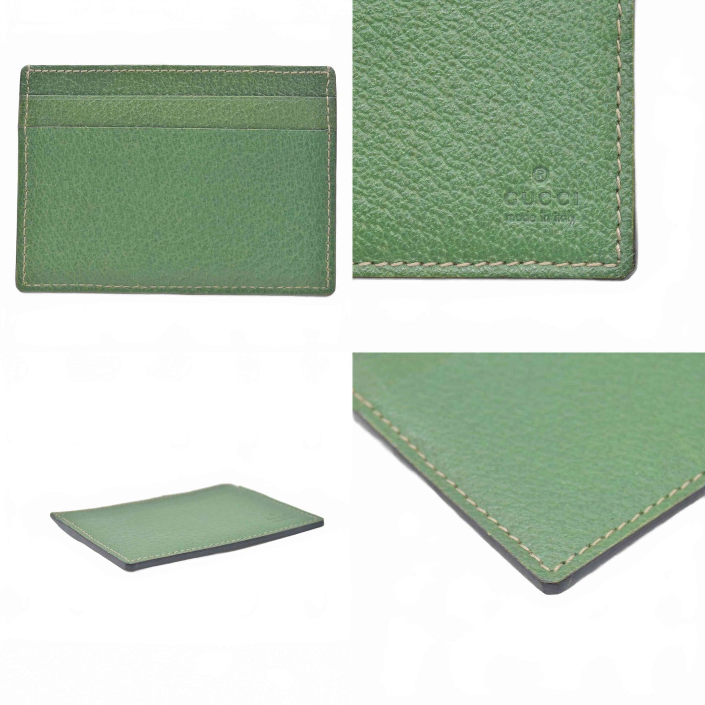$330 Gucci Green Leather Card Holder – Consignment