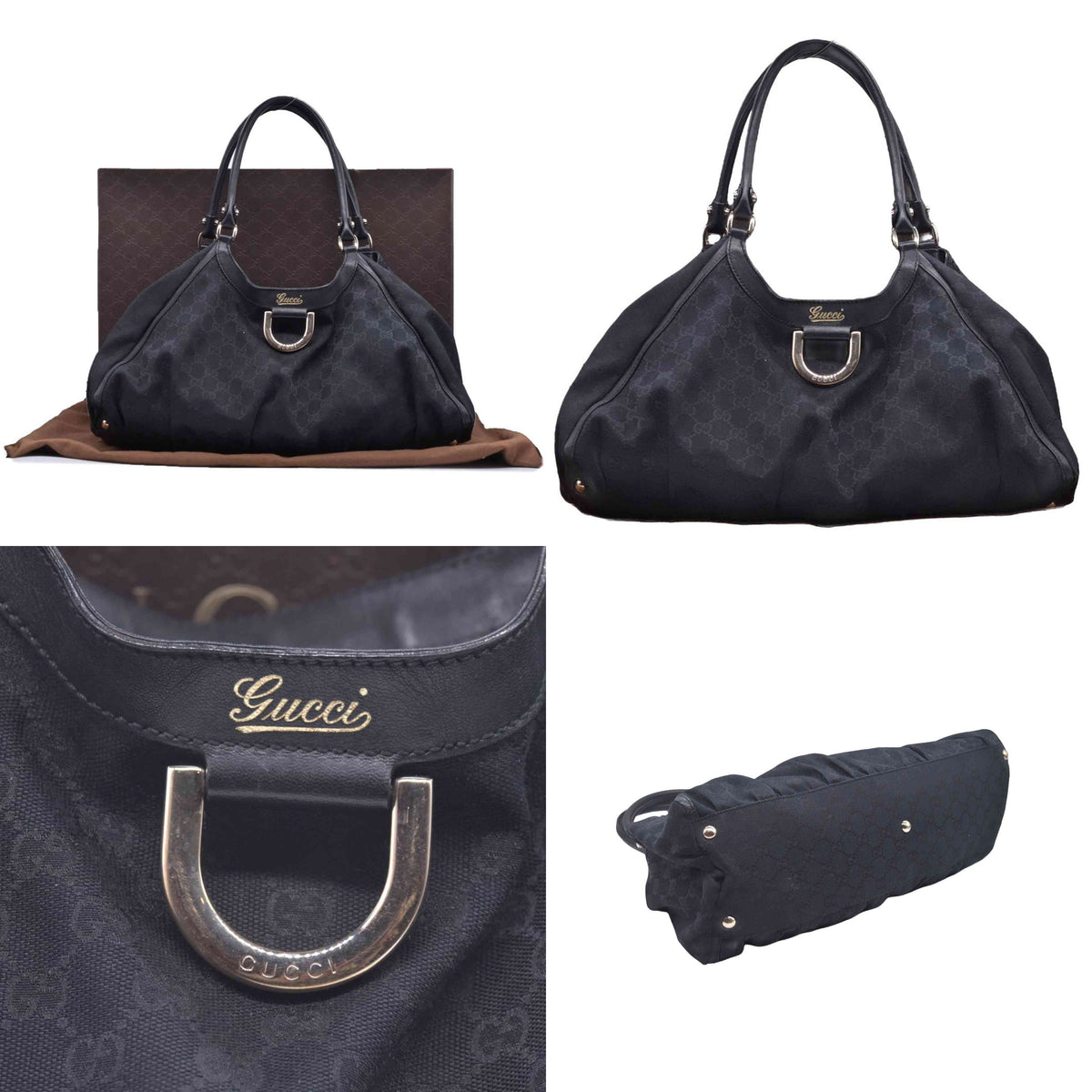 $1150 Gucci GG Canvas Abbey Black CONSIGNMENT 10021088