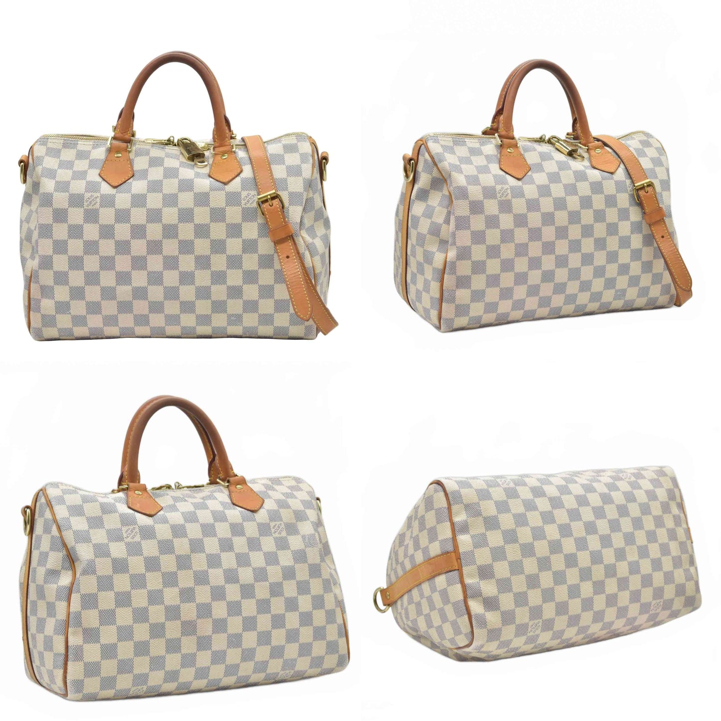 $1980 Louis Vuitton Damier Azur Speedy Bandouliere 30 SD0193 2013