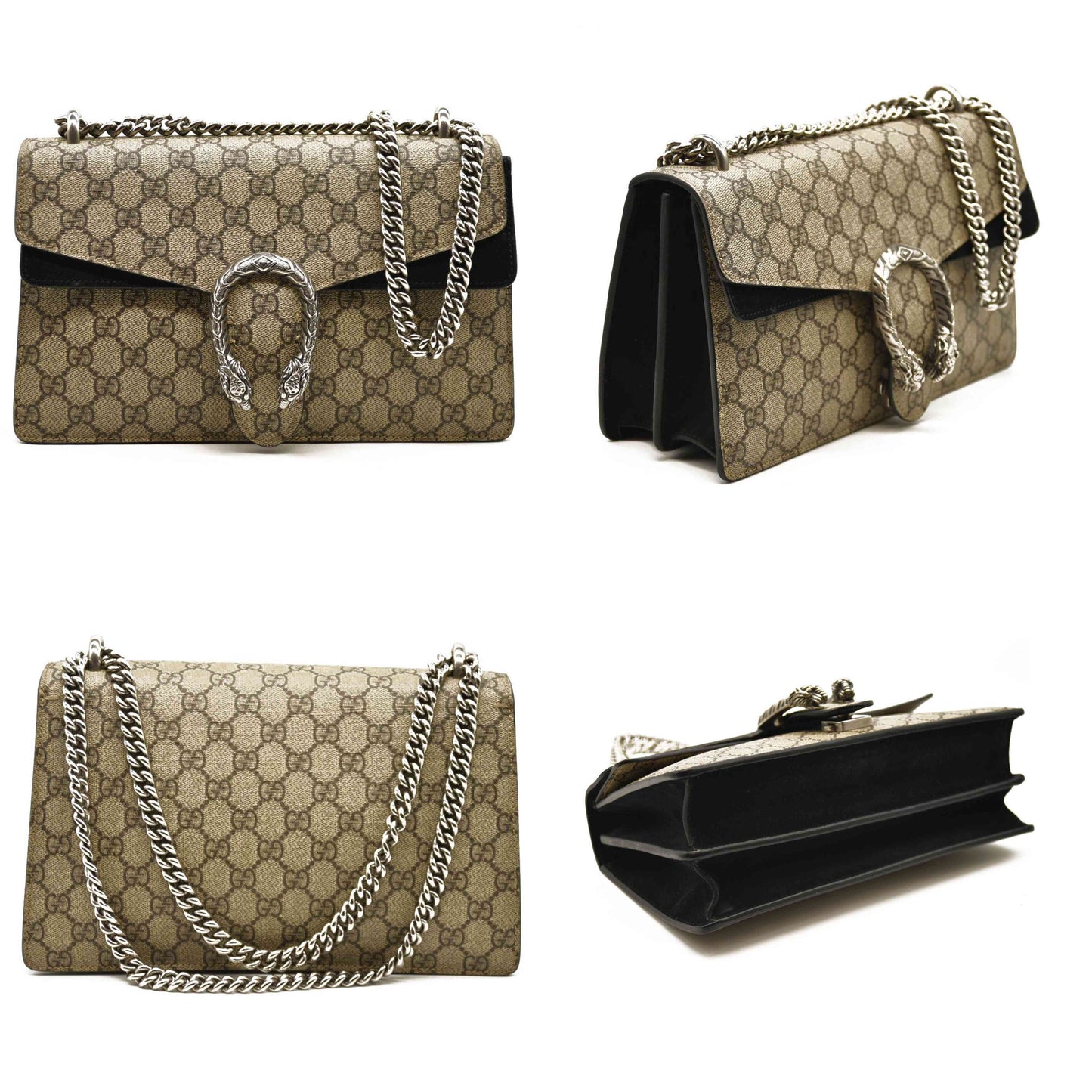 GUCCI  GG Supreme Monogram Small Dionysus Shoulder Bag Black