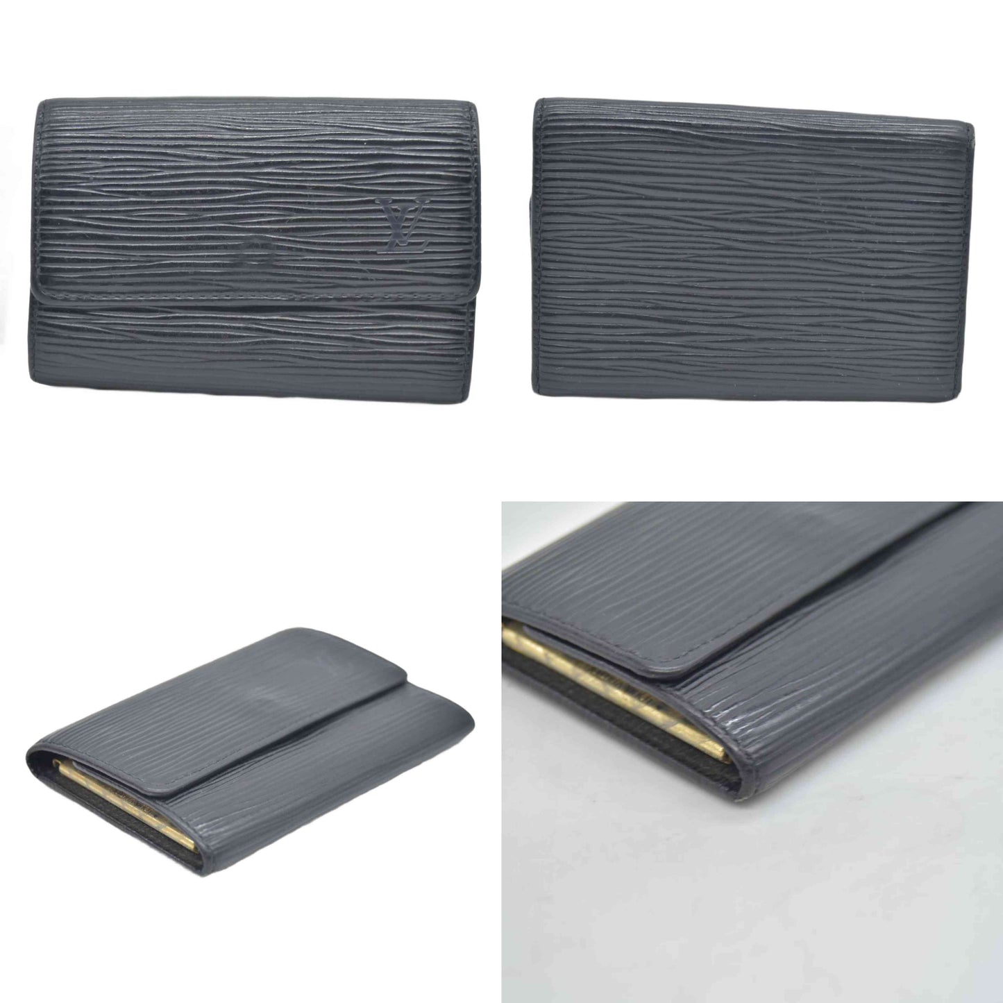$445 Louis Vuitton Epi 6 Key Multicles Key Holder Black CA0043