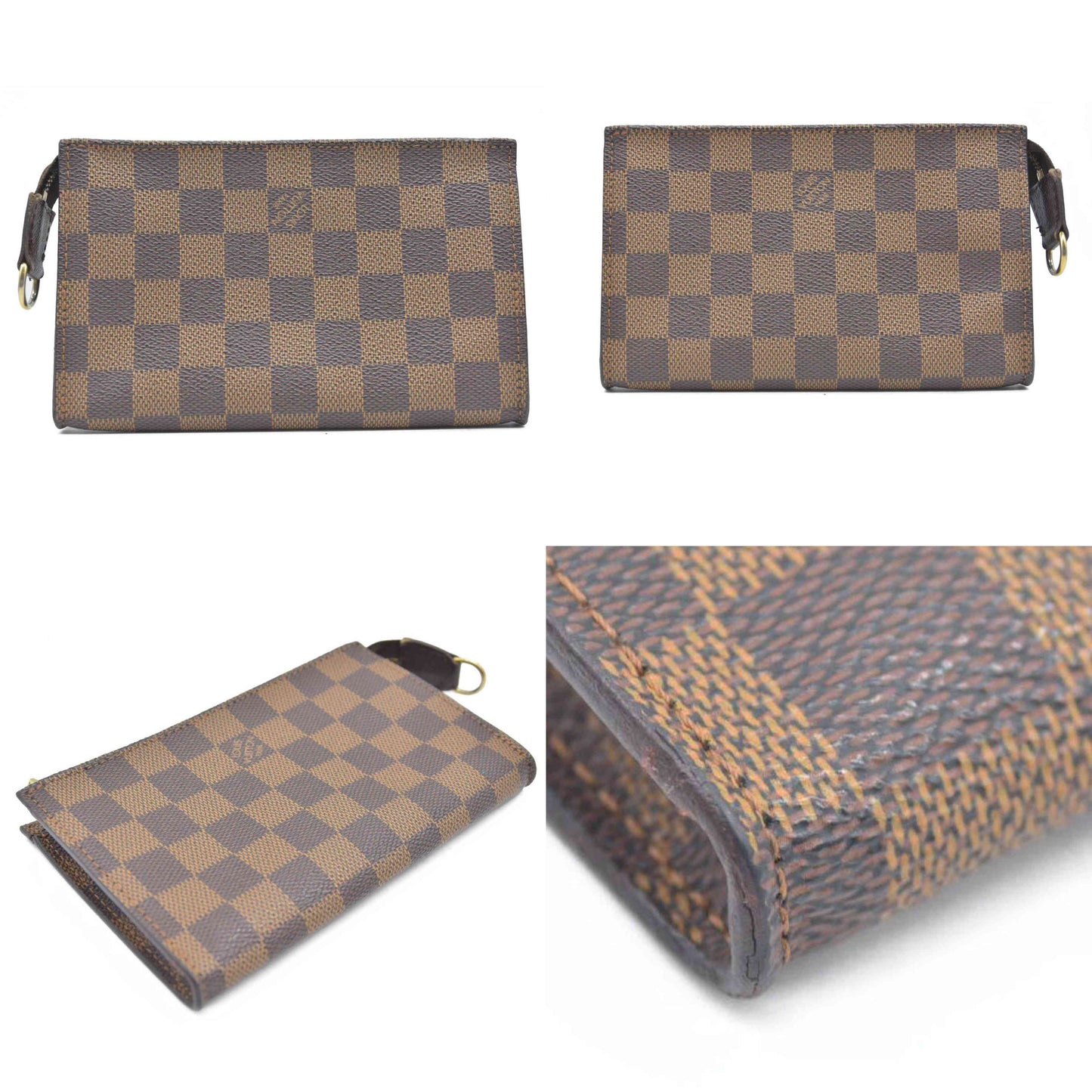 AUCTION $1290 Louis Vuitton Damier Ebene Accessories Pouch for Marais Toiletry Bag