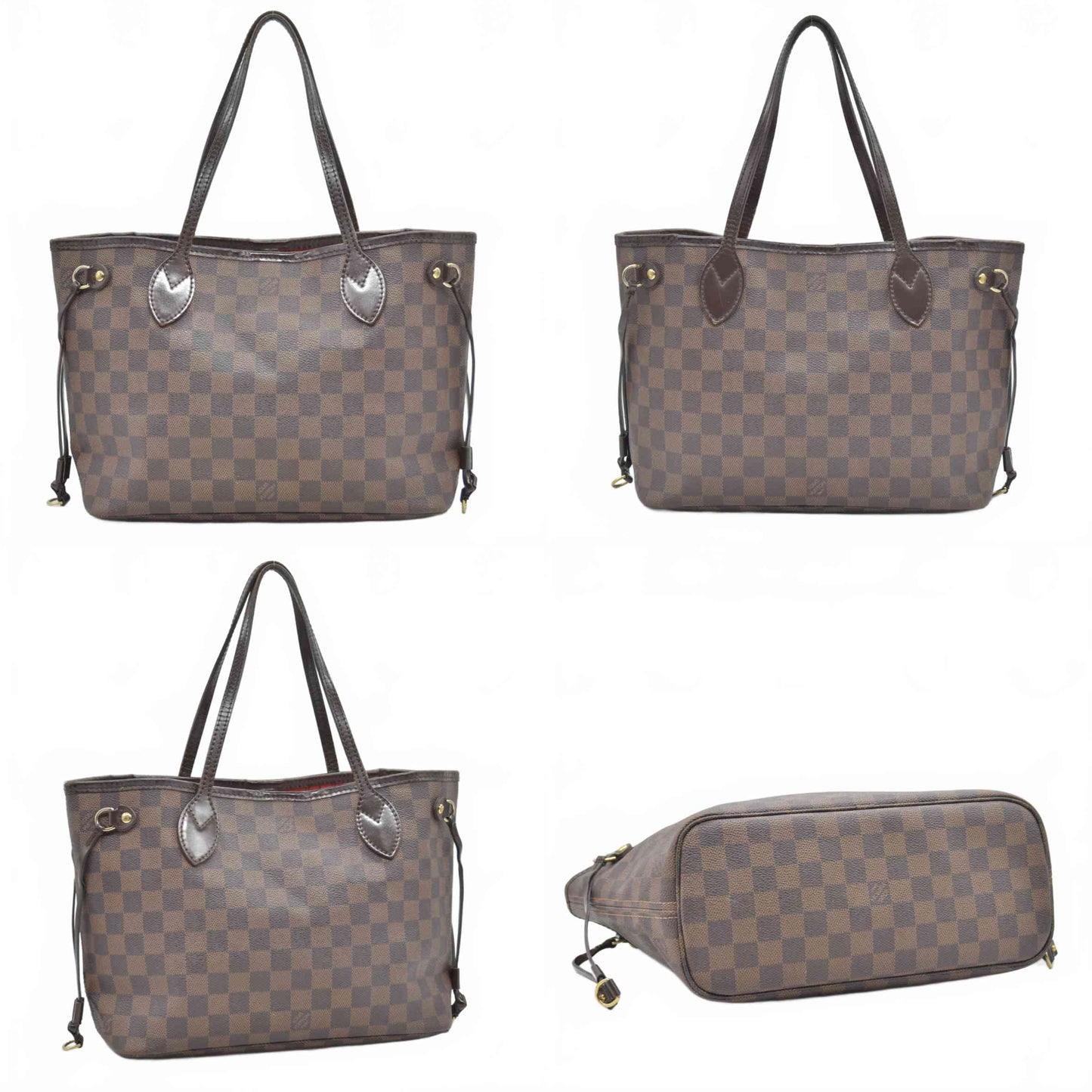 $2160 2009 Louis Vuitton LV Tote Bag Neverfull PM Brown Damier VI1099