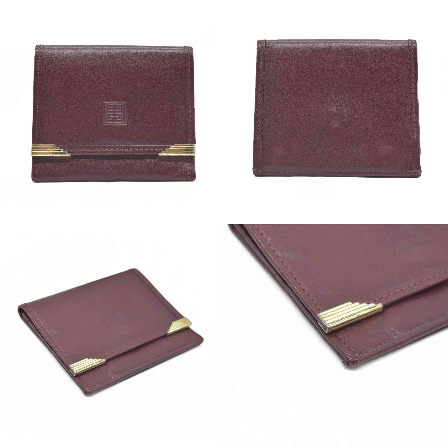 AUCTION $390 Givenchy Leather Coin Purse Wallet Bordeaux