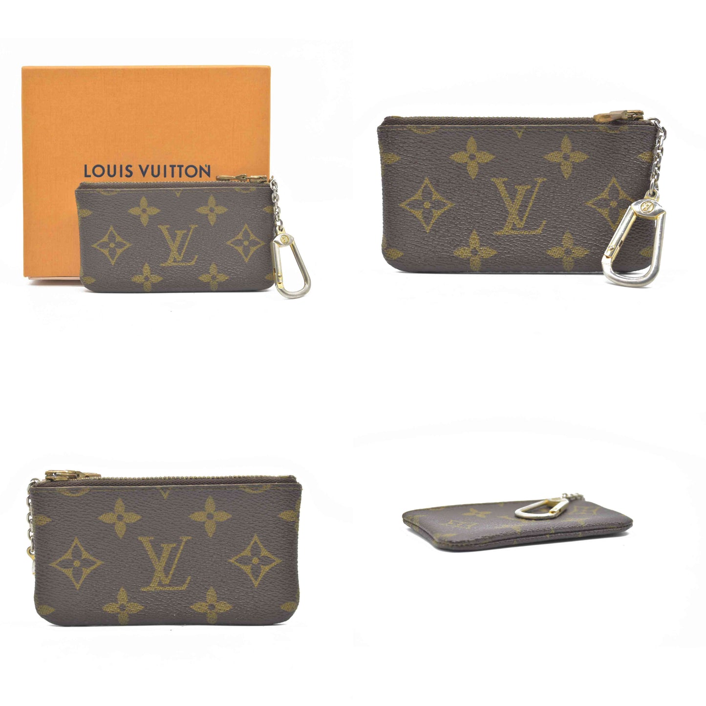 $345 LOUIS VUITTON Monogram Coin Purse Key Pochette Cles 1998