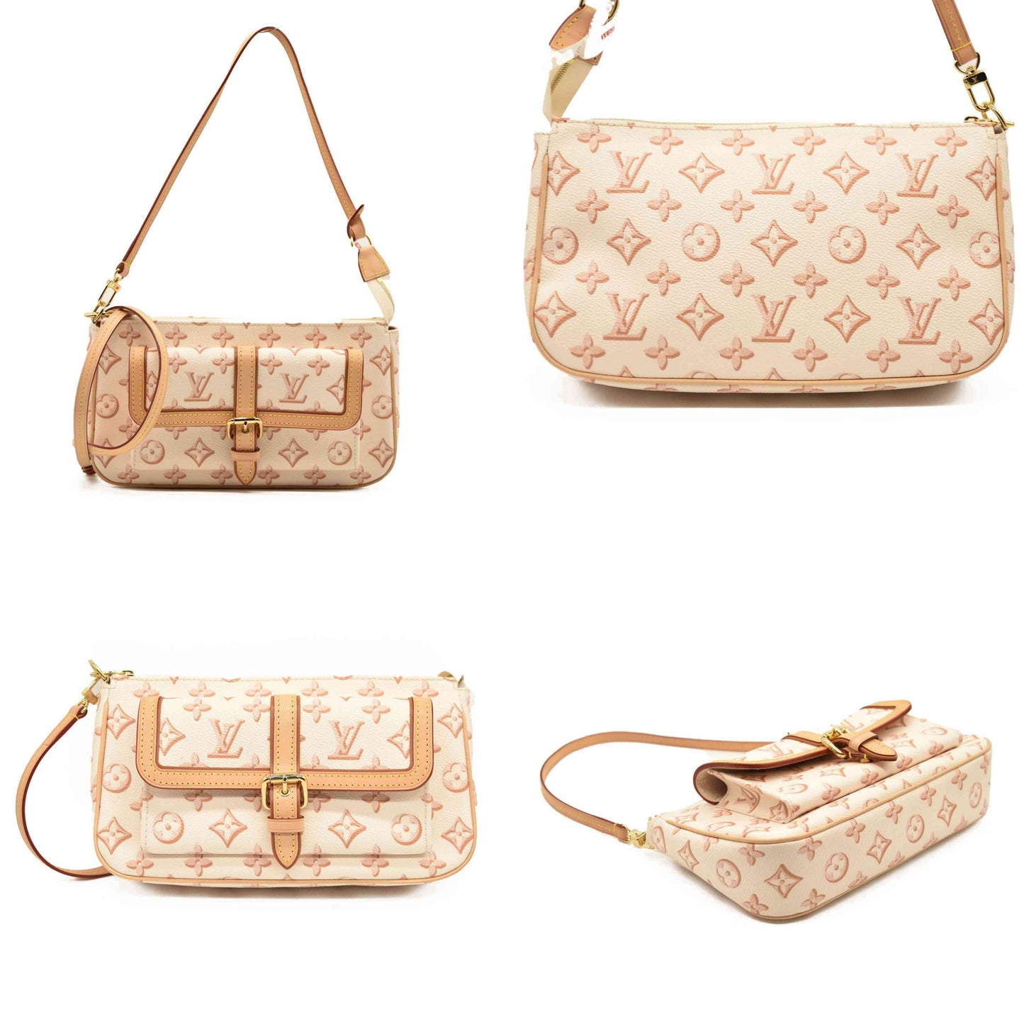 LOUIS VUITTON Monogram Fall For You Maxi Multi Pochette Accessories Beige Clair