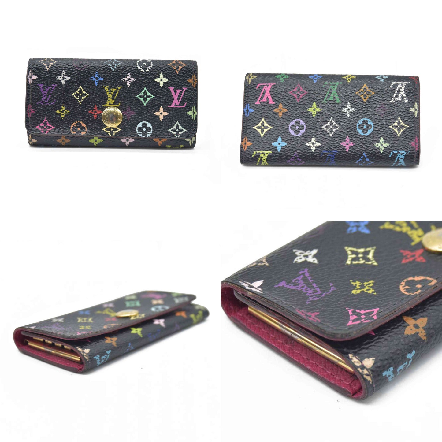 $445 Louis Vuitton Monogram Multicolor Multicles 4 Ring Key Case CT5101