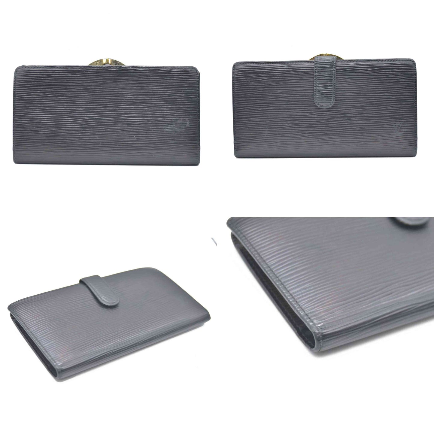 Louis Vuitton Epi Continental Clutch Bifold Long Wallet Black MI1929
