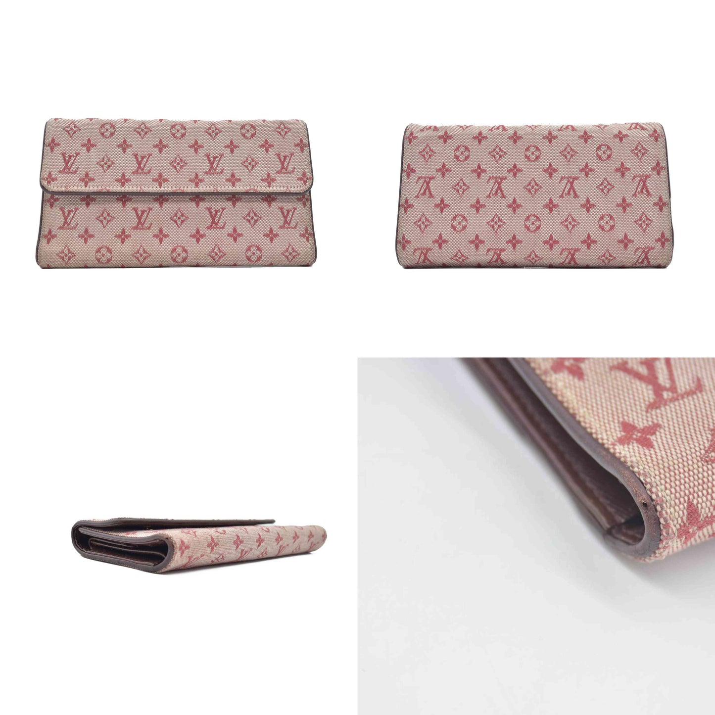 $770 LOUIS VUITTON 2002 Mini Monogram Porte Tresor International Wallet Cherry CA0072 CONSIGNMENT