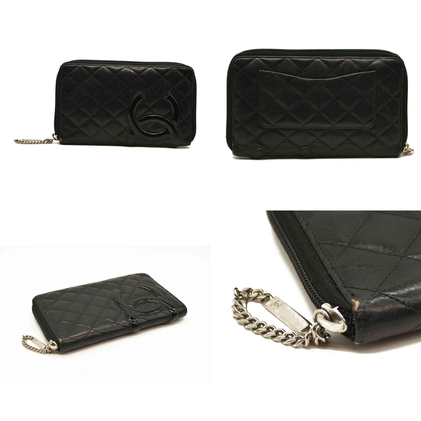 Chanel  Calfskin Cambon Zip Around Organizer Wallet Black