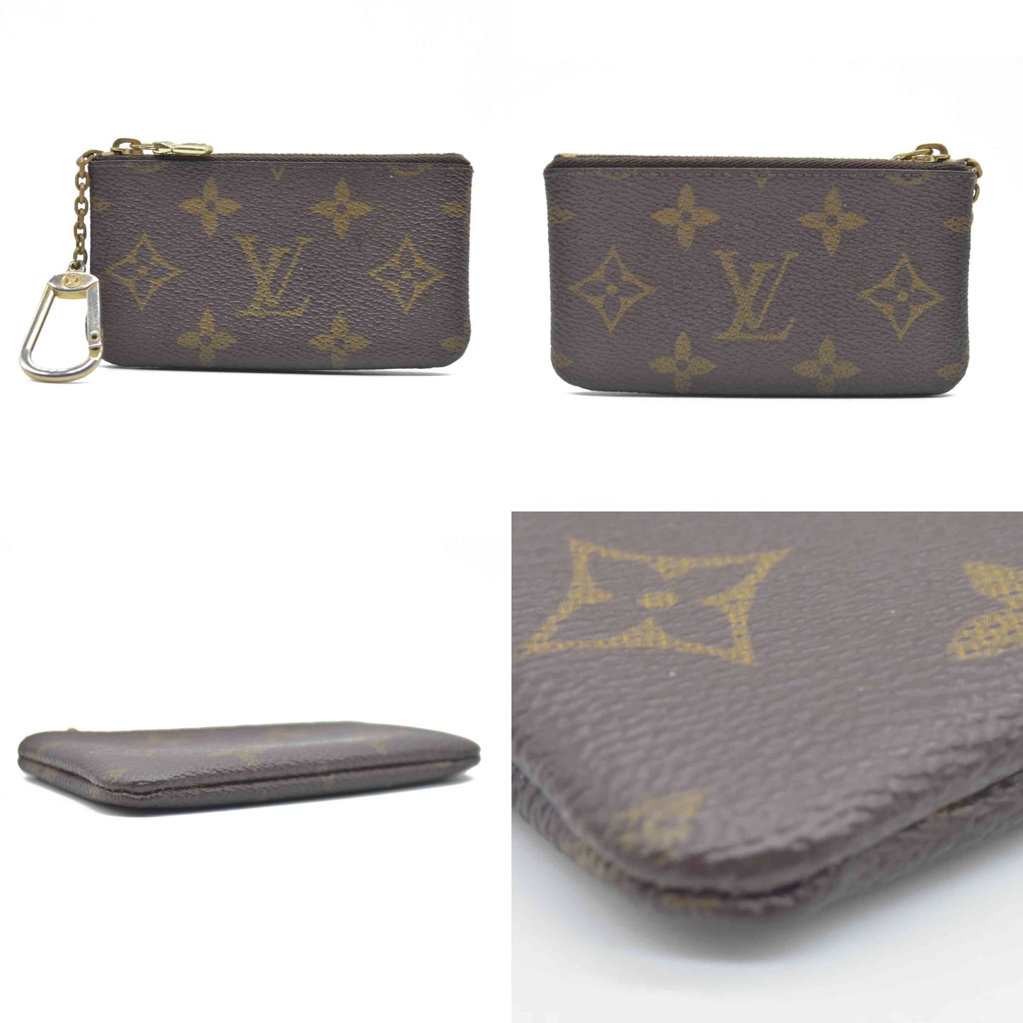 Louis Vuitton Monogram Pochette Cles Wallet Coin Purse Brown CT0354