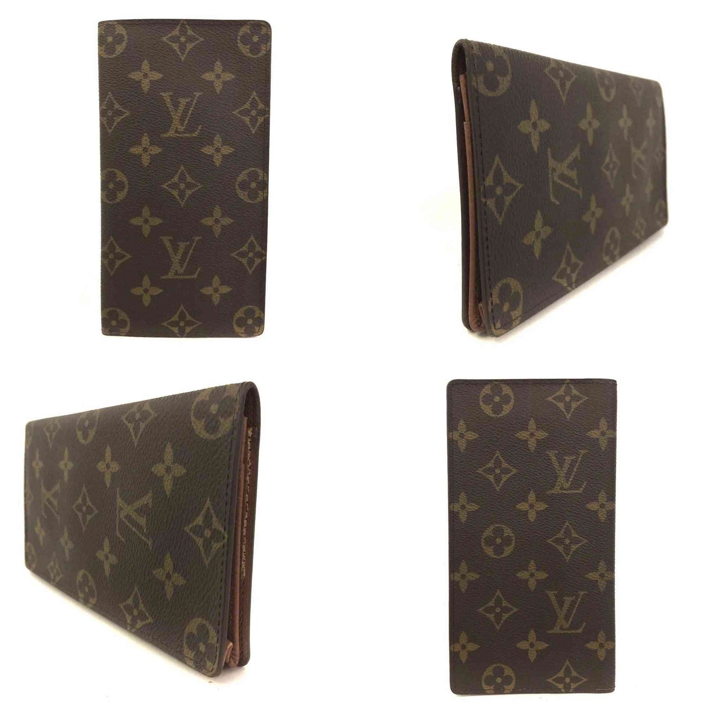 $710 1999 Louis Vuitton Monogram Porte Checkbook Holder Long Wallet MI0919