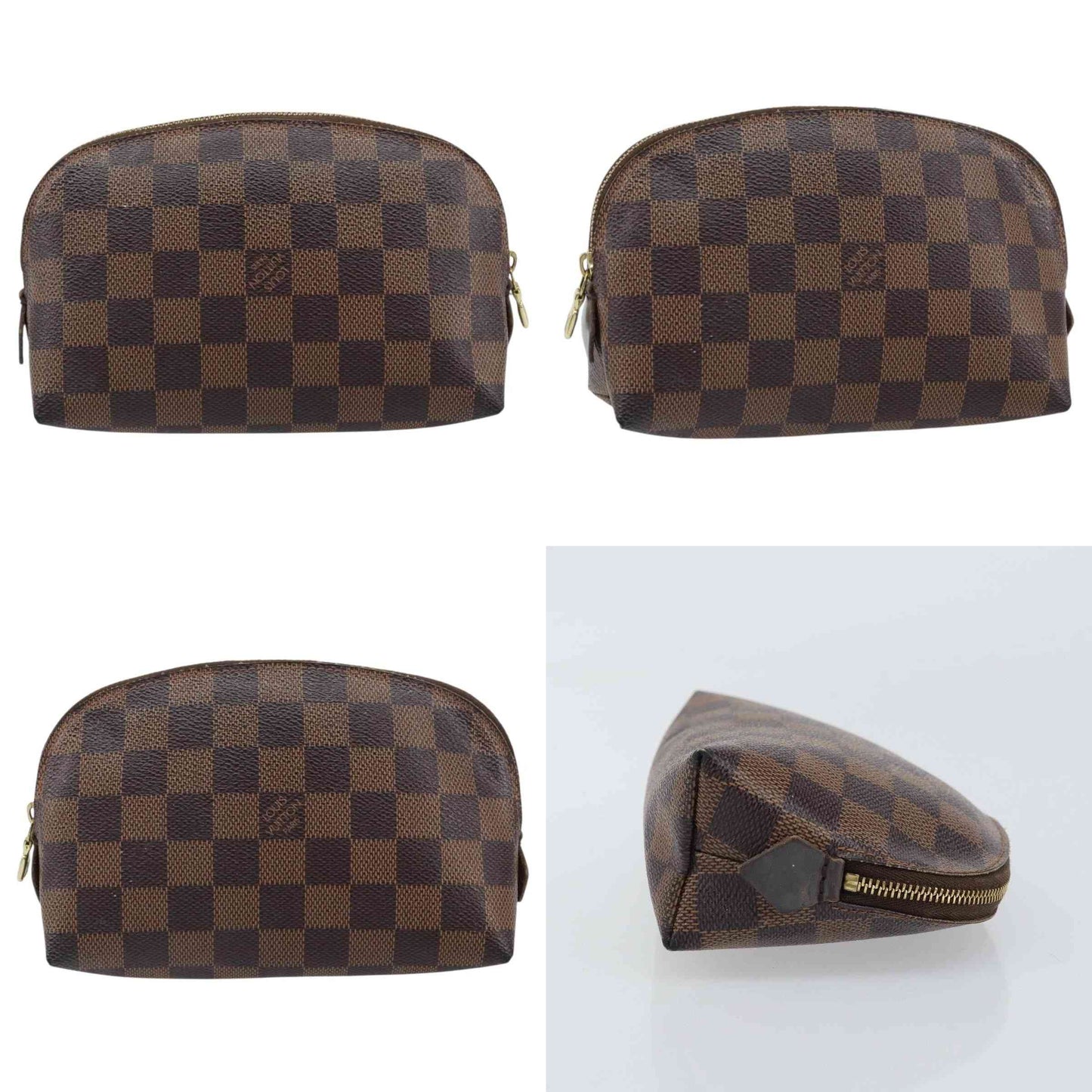 $600 2010 LOUIS VUITTON Damier Ebene Cosmetic Pouch CA4180