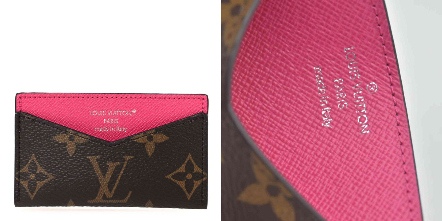 $375 Louis Vuitton Monogram Kirigami Card Holder Insert Pondichery Pink