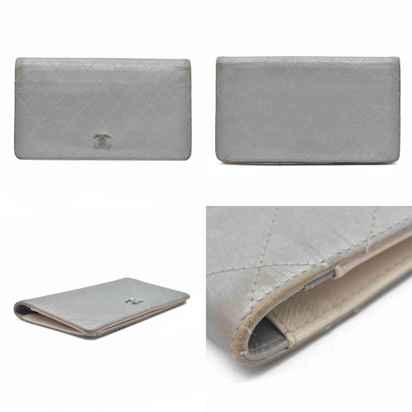 CHANEL CC Matelasse Leather Bifold Long Wallet