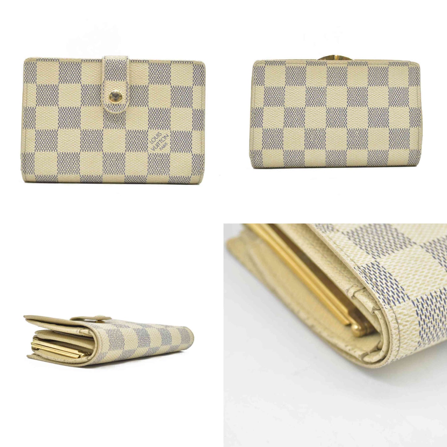 $750 2009 Louis Vuitton Damier Azur French Purse Wallet CONSIGNMENT MI4079