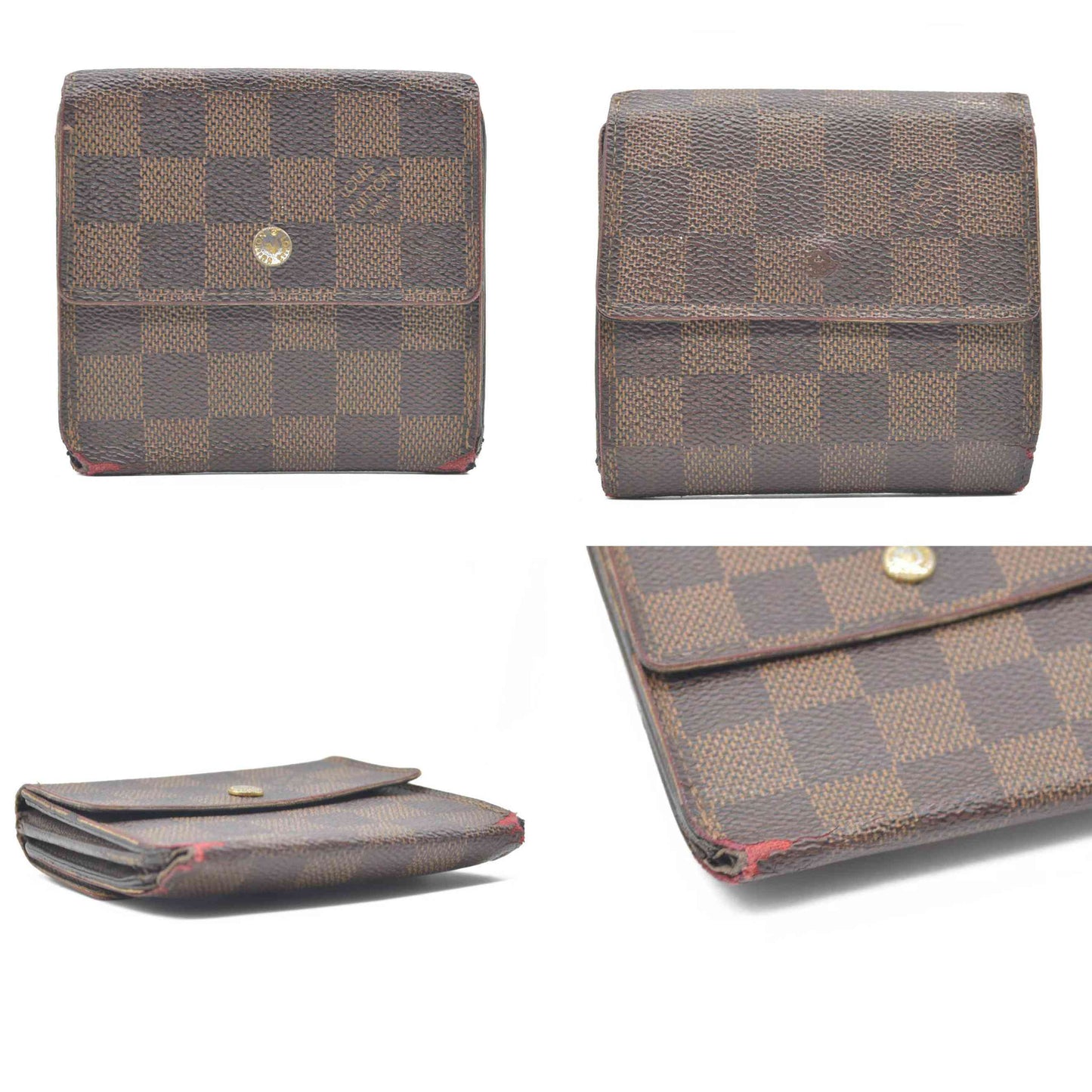 Louis Vuitton Monogram Portefeiulle Elise Trifold Wallet Brown