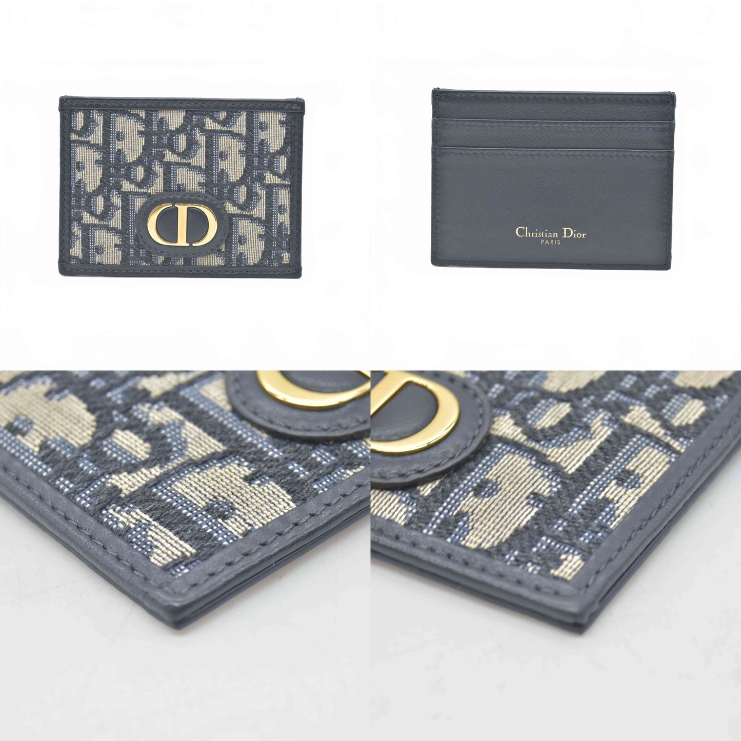 $450 Dior Oblique CD Logo Canvas Card Holder