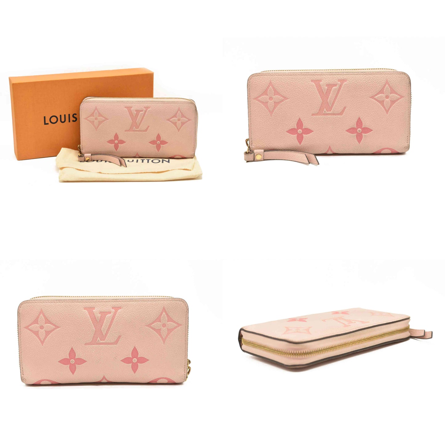 LOUIS VUITTON Empreinte Monogram Giant By The Pool Zippy Wallet Bouton De Rose