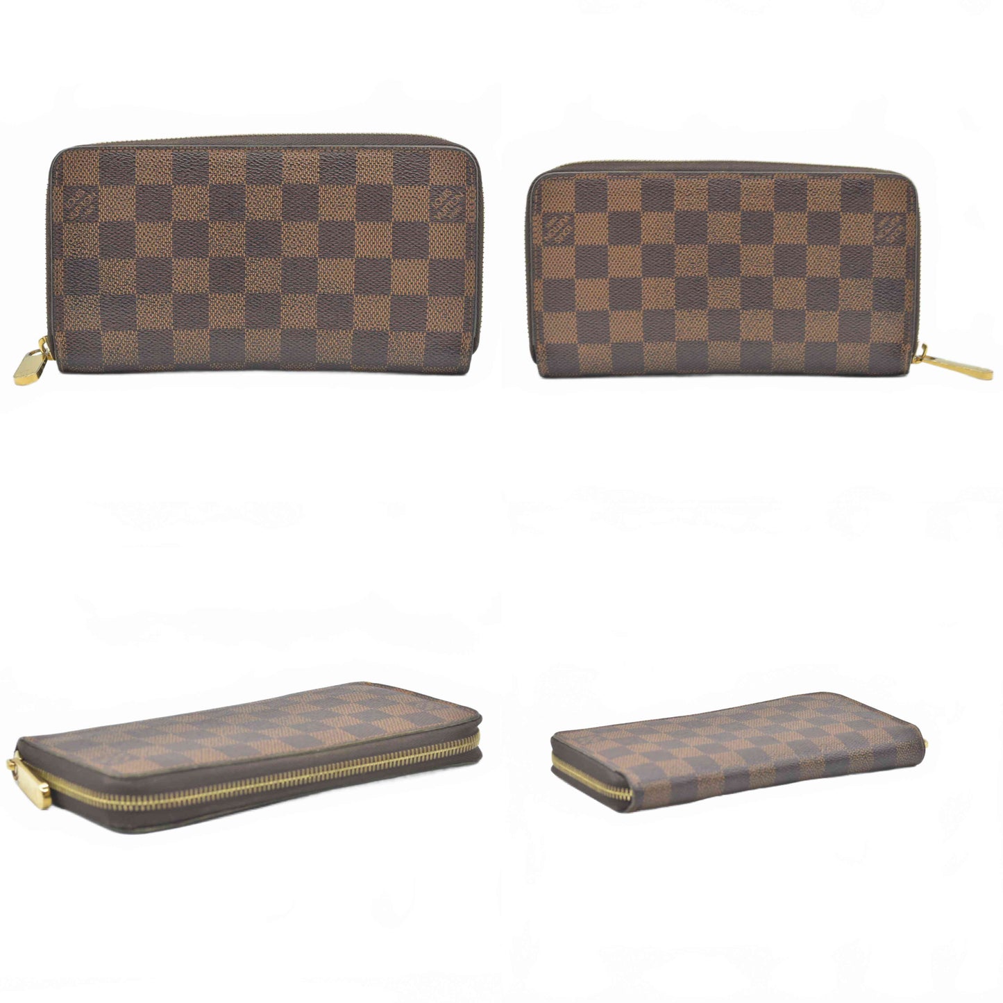 $915 2014 Louis Vuitton Damier Ebene Zippy Wallet MI4144