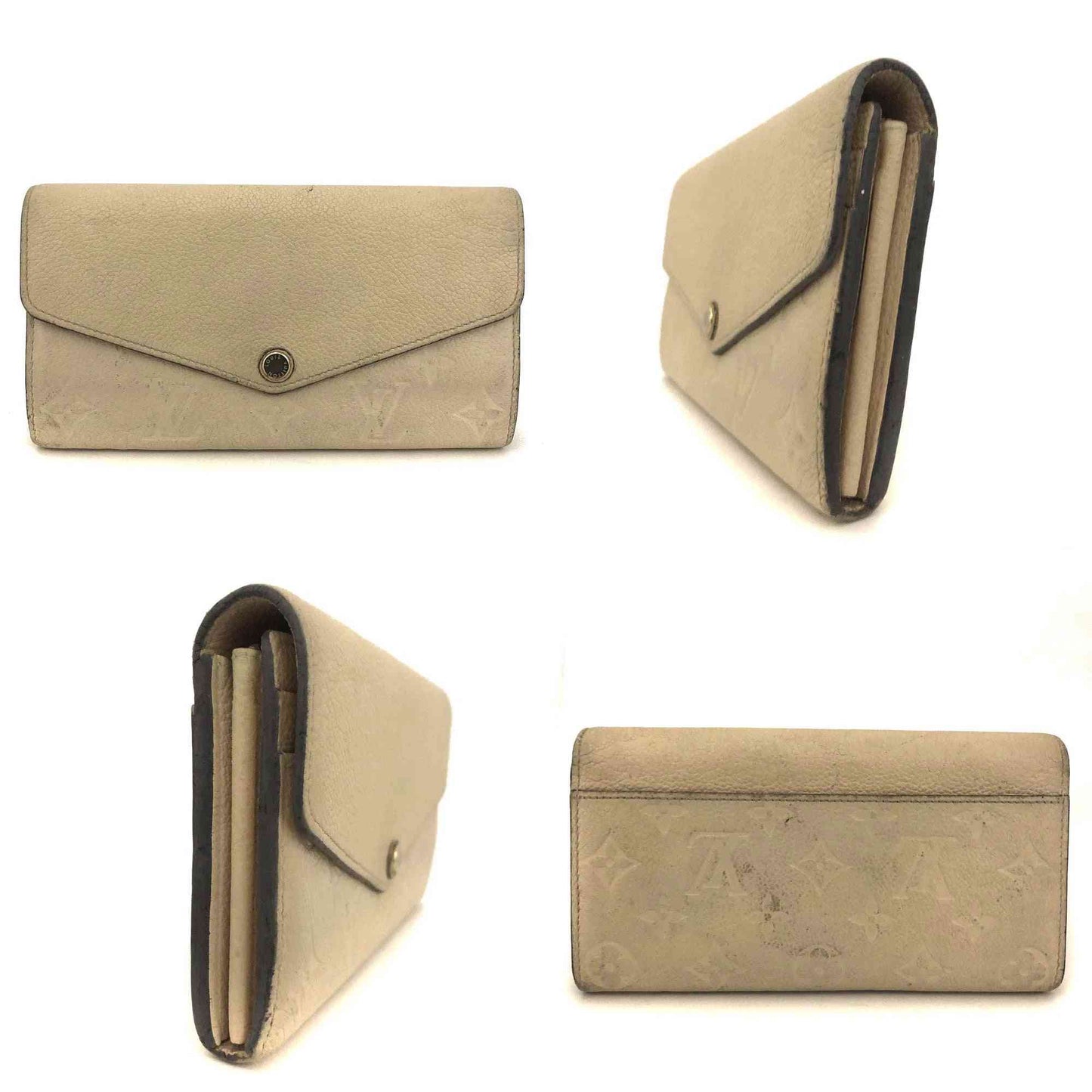 $750 Louis Vuitton Monogram Empreinte Portefeiulle Sarah Long Wallet CA1128