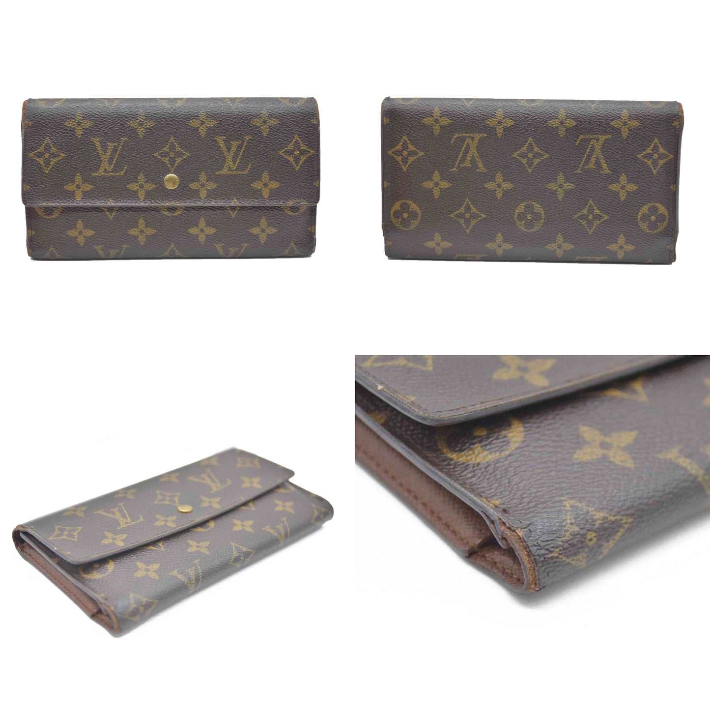 Louis Vuitton Monogram Porte Tresor International Trifold Long Wallet MB1023