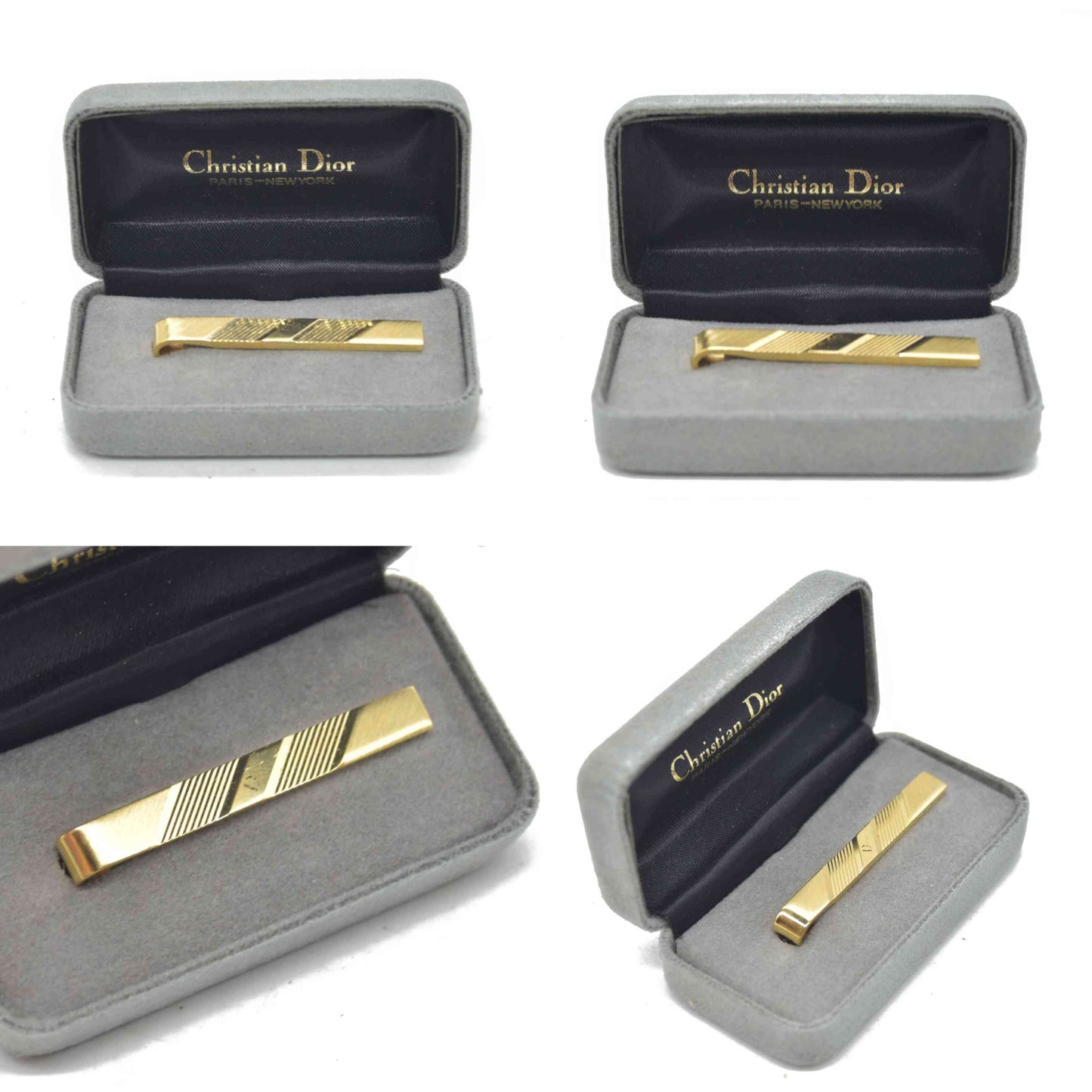 $680 Dior Tie Clips Gold Plate Tie Clip In Original Case Circa “1990”