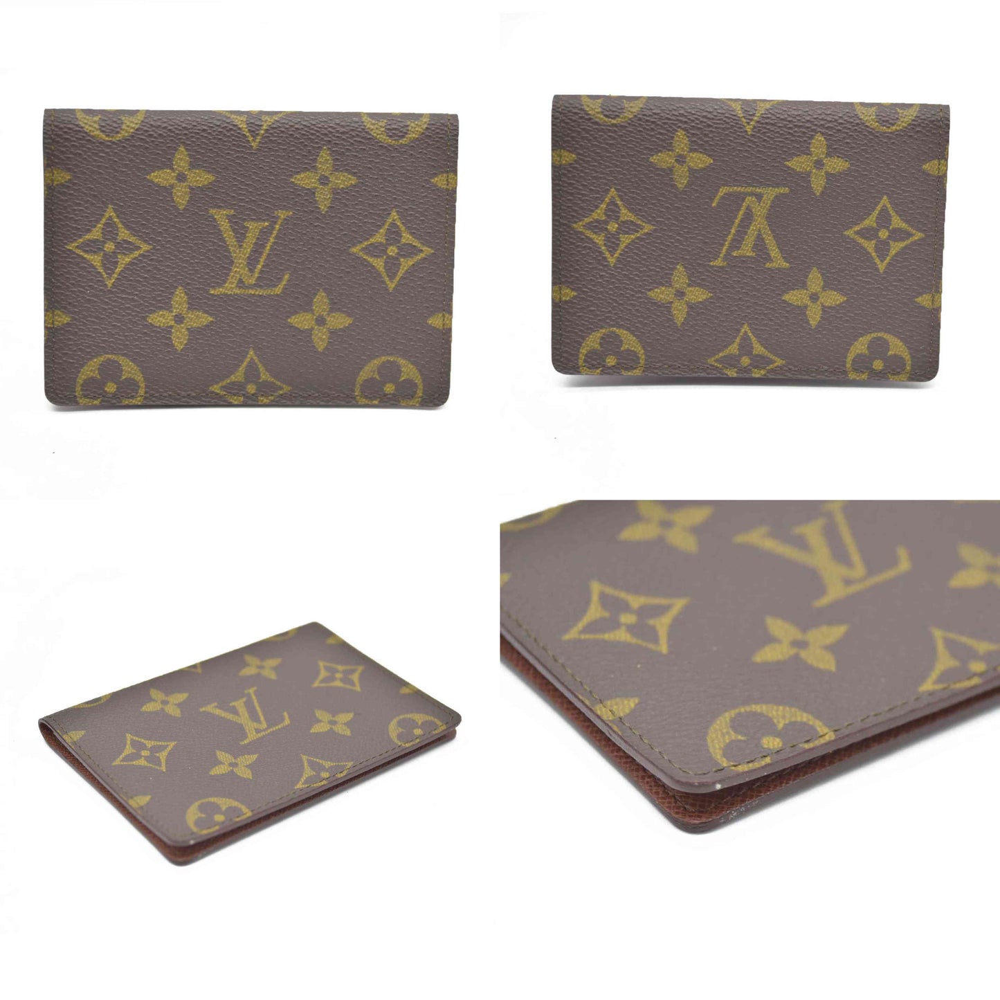 AUCTION $535 Louis Vuitton  Monogram Porte 2 Cartes Vertical Card Holder